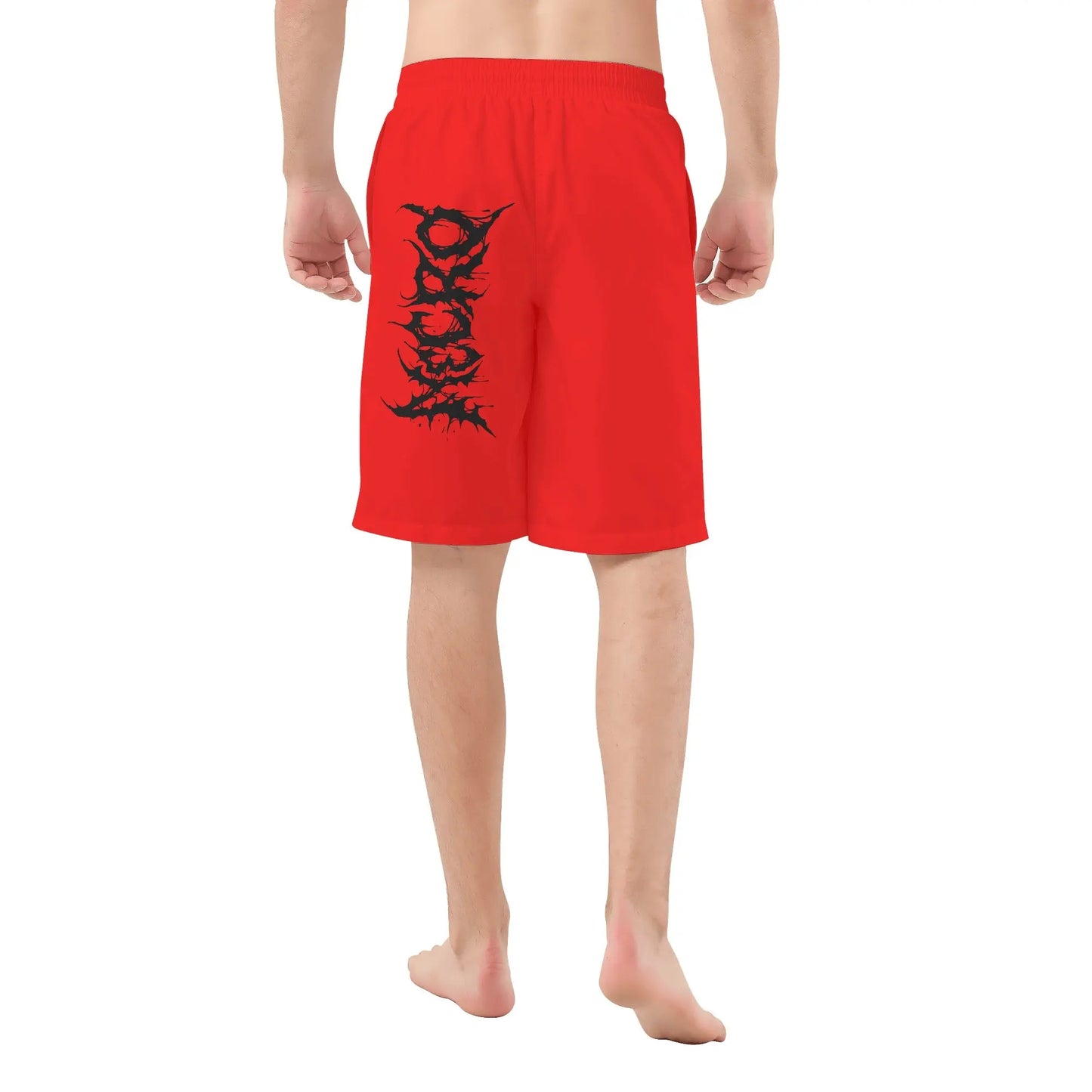 Necro - Blk/Red Death Metal Logos - Mens All Over Print Board Shorts NECRO SUPER STORE