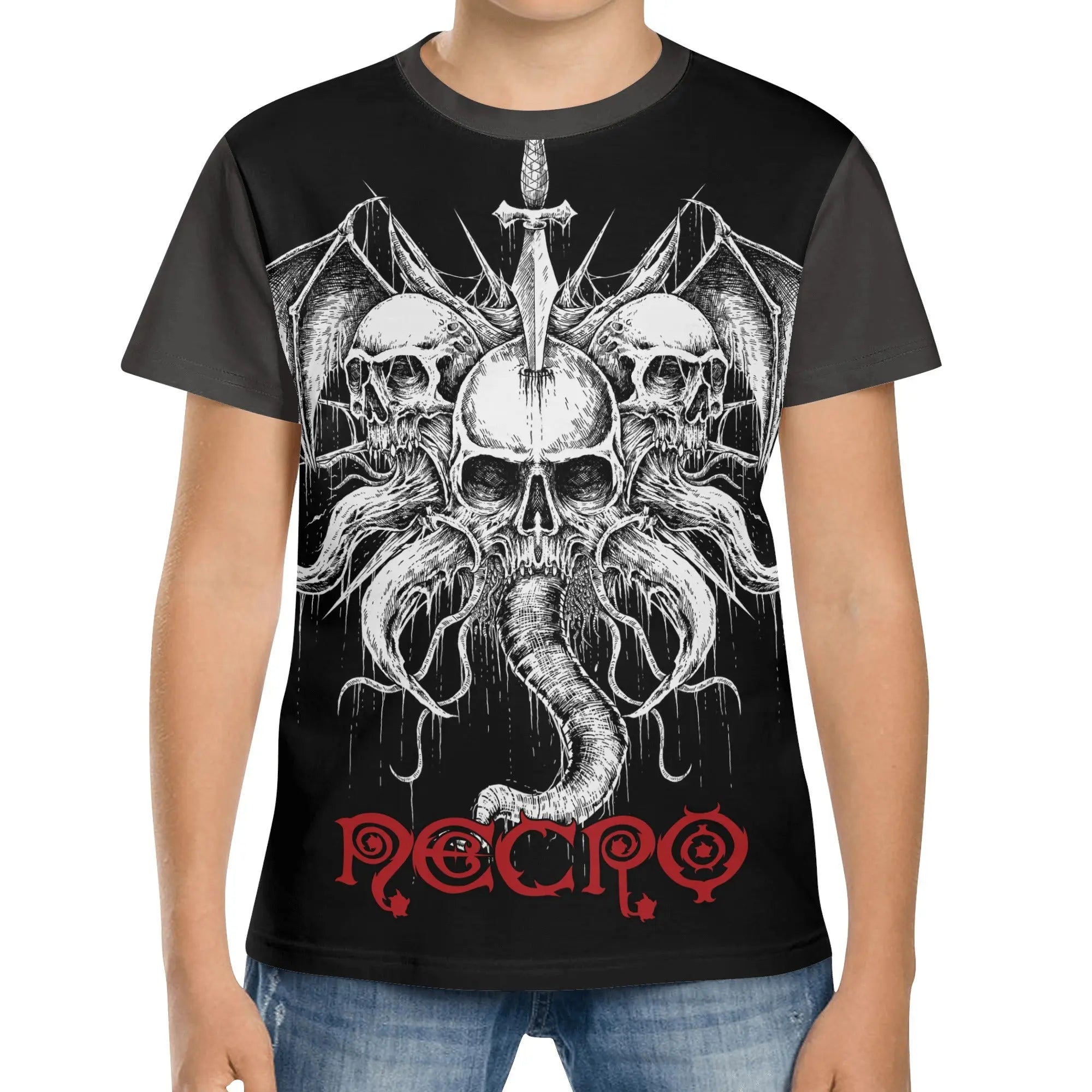 Necro Rapper Merch Necro - Evil - Kids All Over Print Short Sleeve T-Shirt - NECRO SUPER ...