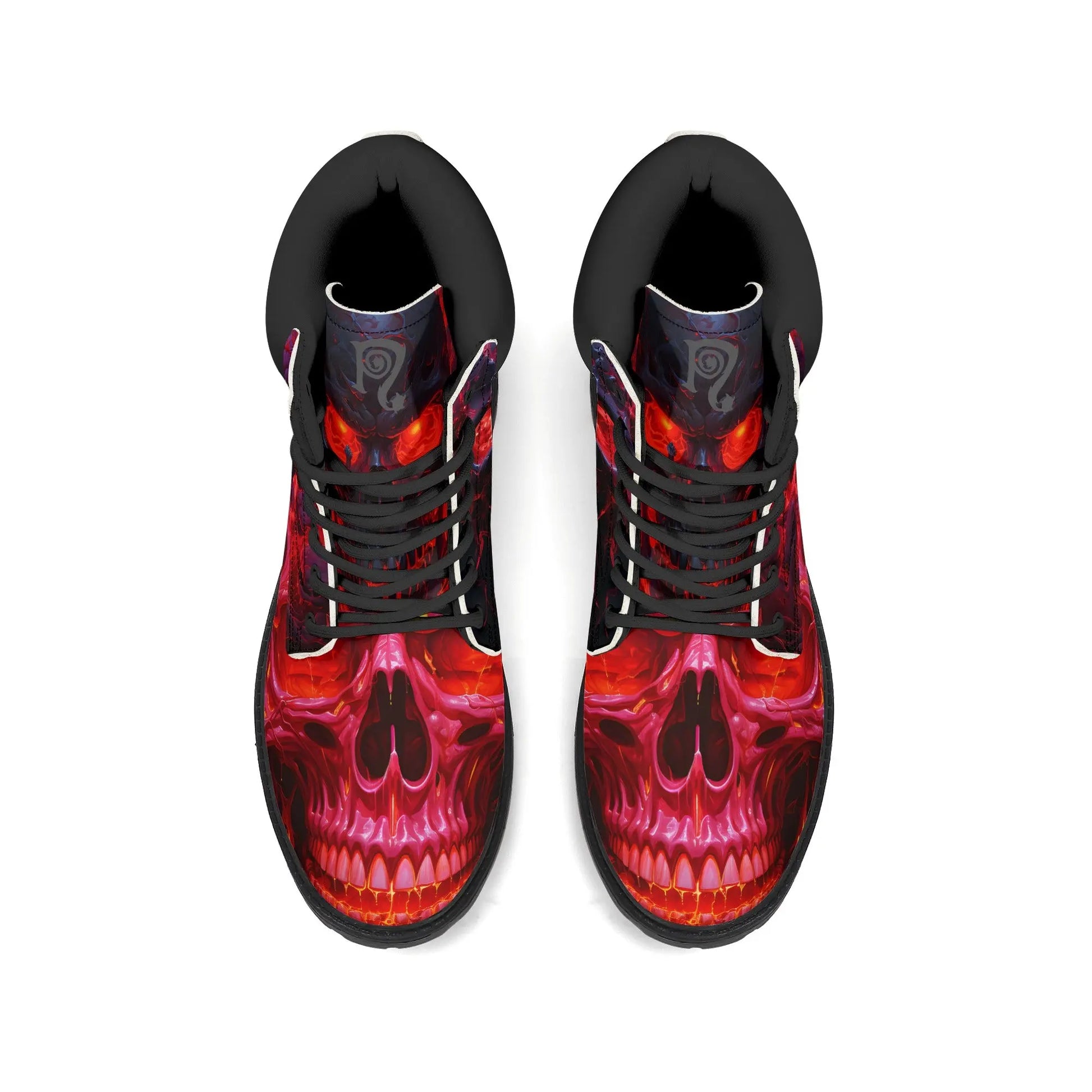 Necro - Neon Skulls - Mens Leather Black Outsole All Season Boots NECRO SUPER STORE