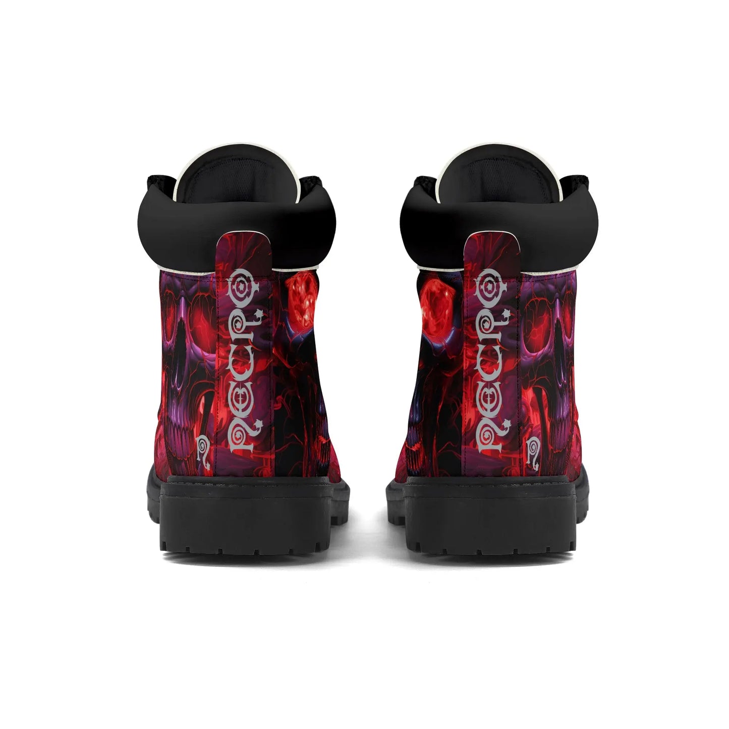 Necro - Neon Skulls - Mens Leather Black Outsole All Season Boots NECRO SUPER STORE