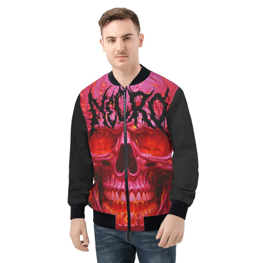 Necro - Red Skull - Mens Zip Up Bomber Jacket - NECRO SUPER STORE