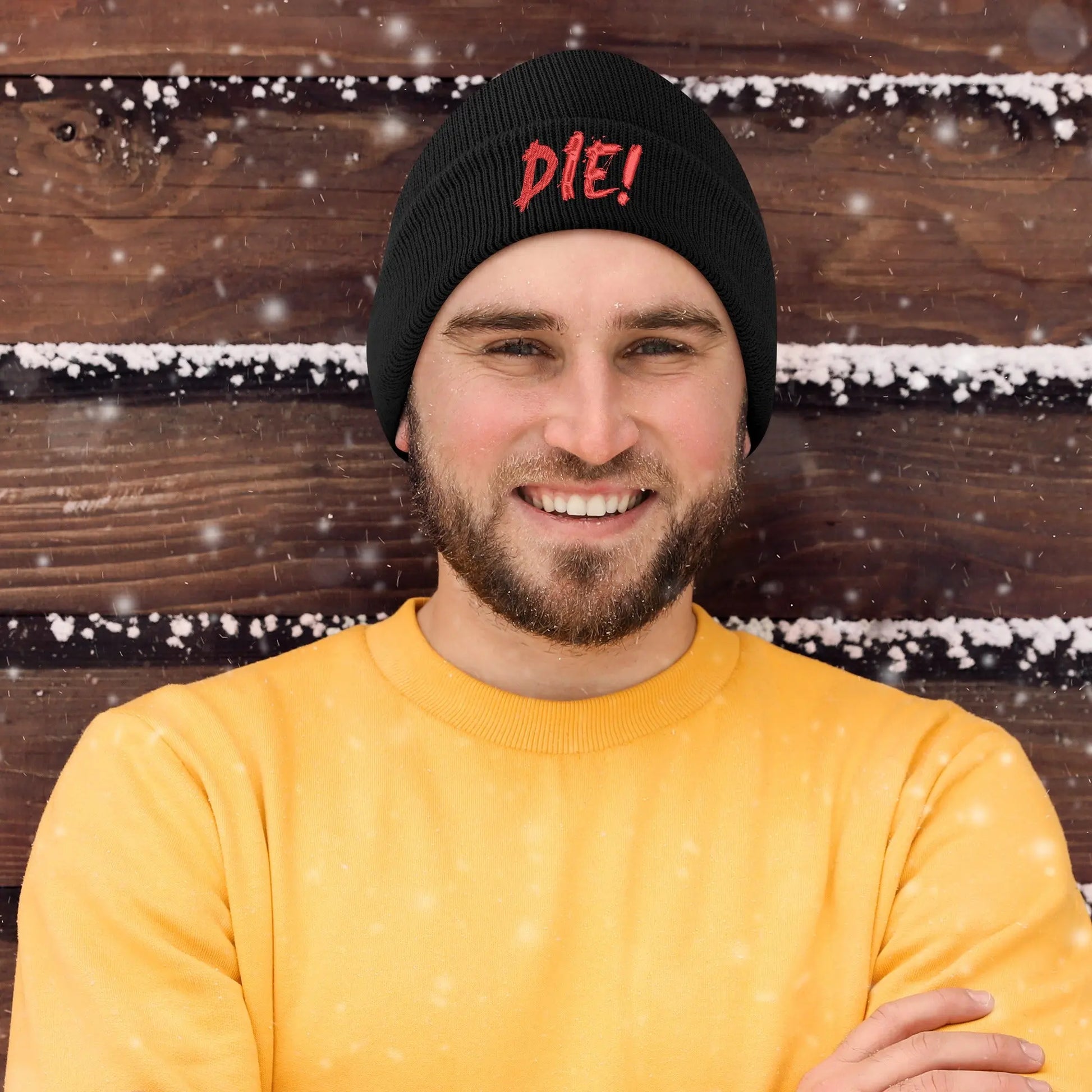 Necro - DIE! - Embroidered Knitted Hat - NECRO SUPER STORE