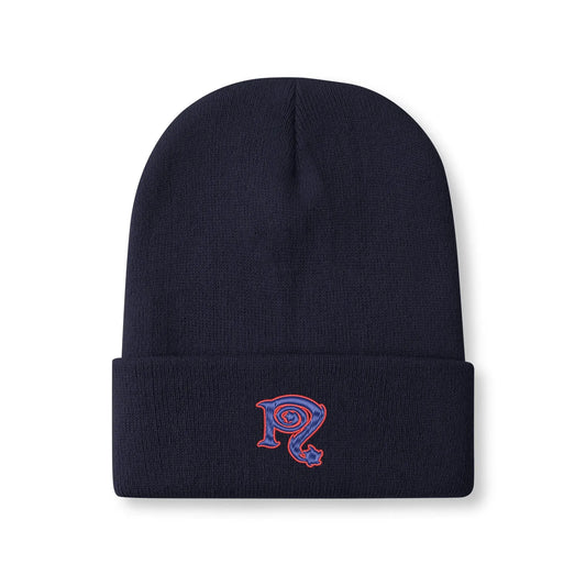 Necro - Red/Navy N Logo - Embroidered Knitted Hat - NECRO SUPER STORE