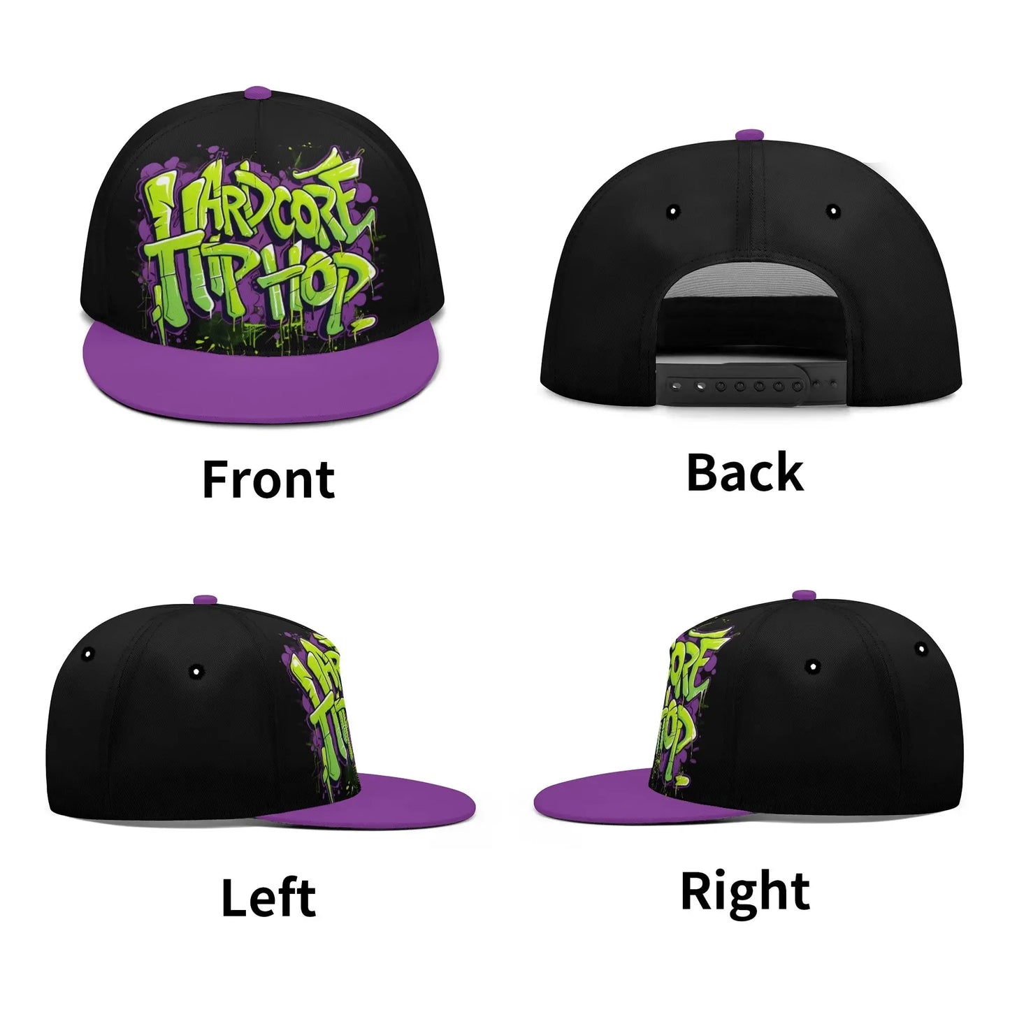 Hardcore Hiphop - Green Graffiti Bones - Snapback - NECRO SUPER STORE