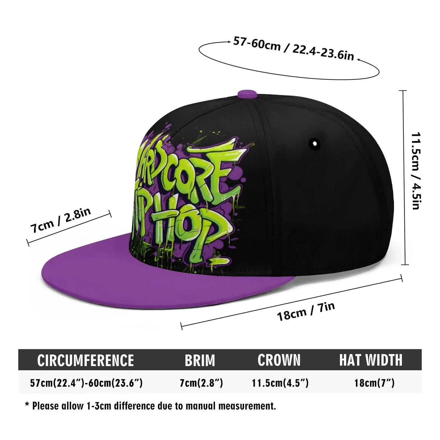 Hardcore Hiphop - Green Graffiti Bones - Snapback - NECRO SUPER STORE