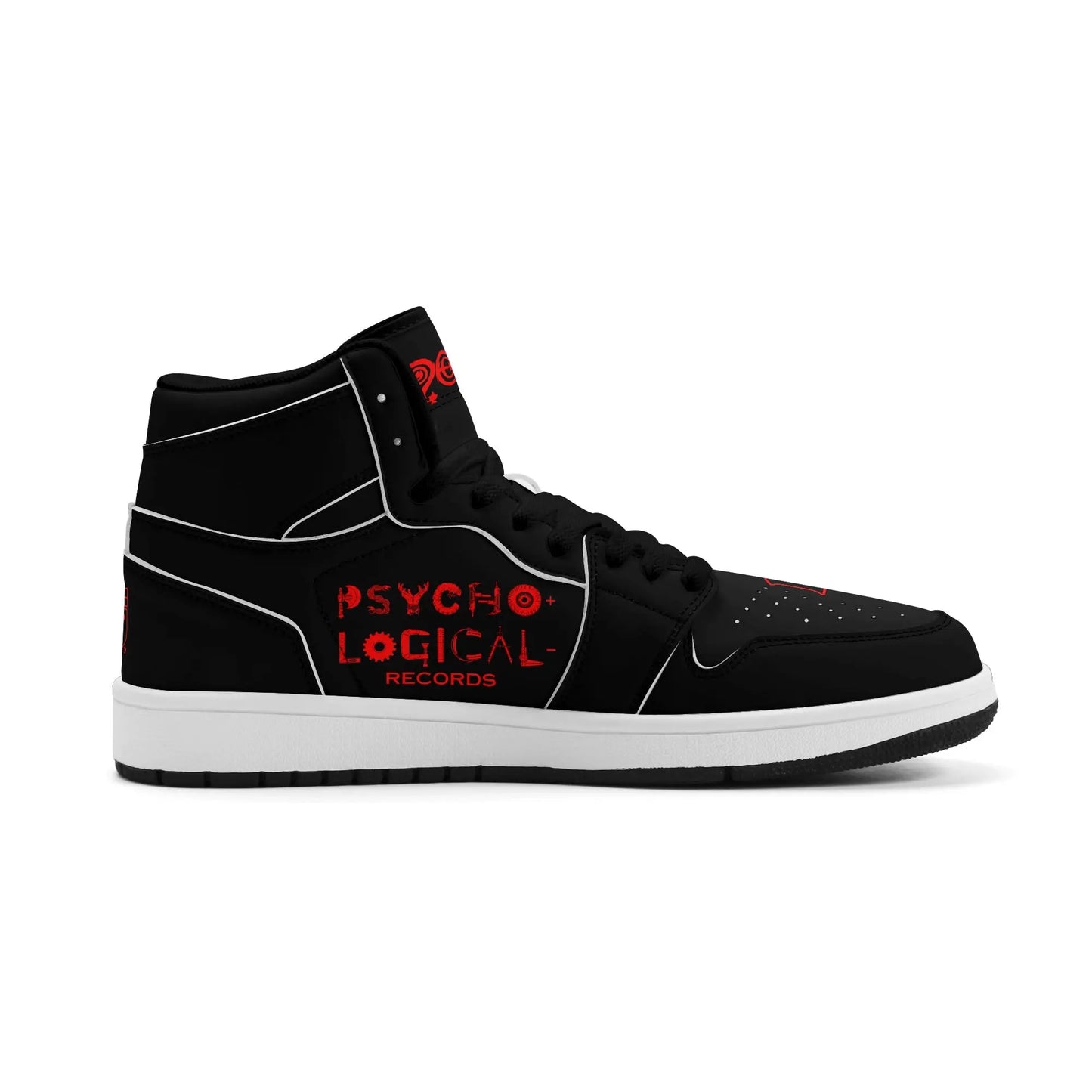 Necro - DEvils - Blk/Red - Leather High Top Sneakers popcustoms