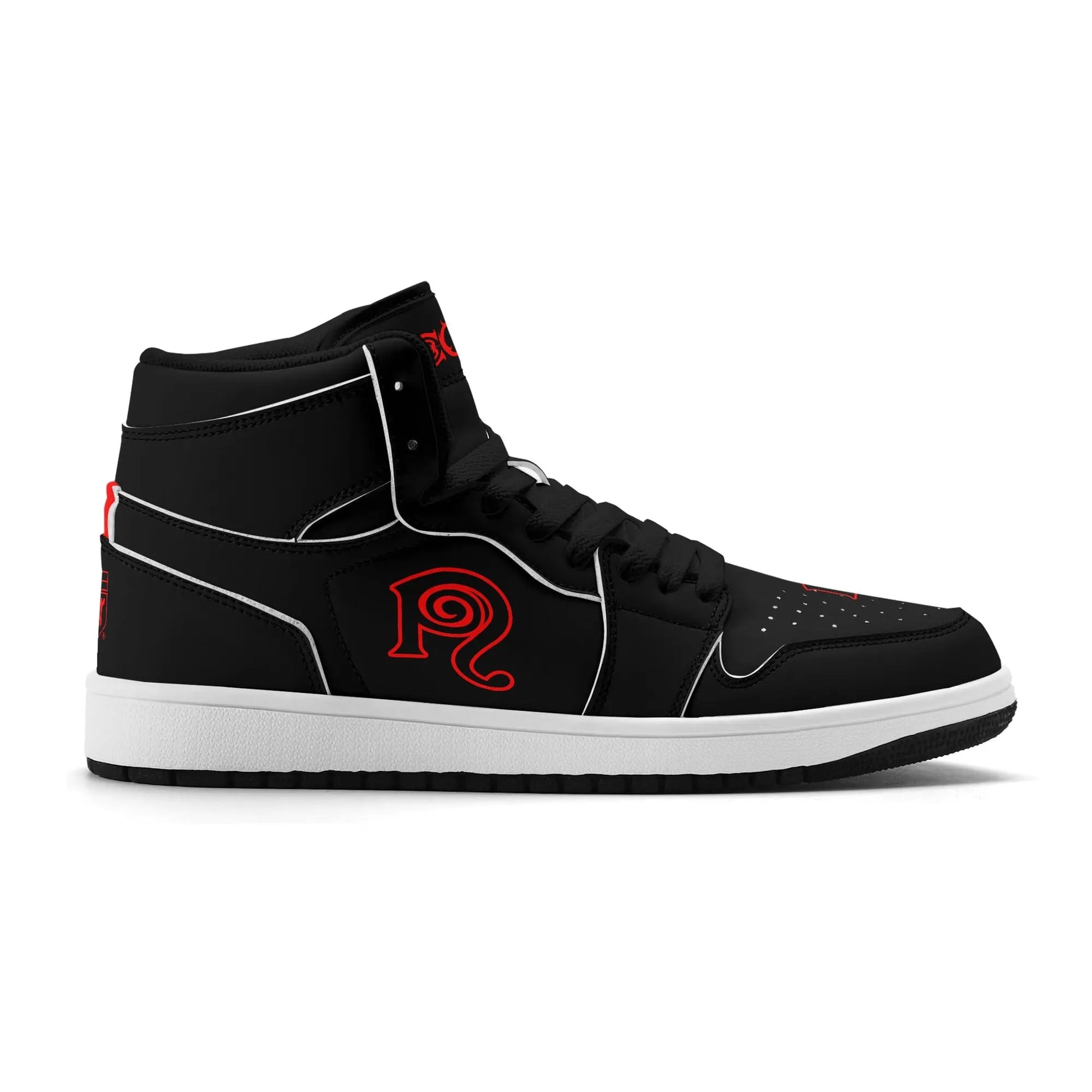 Necro - DEvils - Blk/Red - Leather High Top Sneakers popcustoms