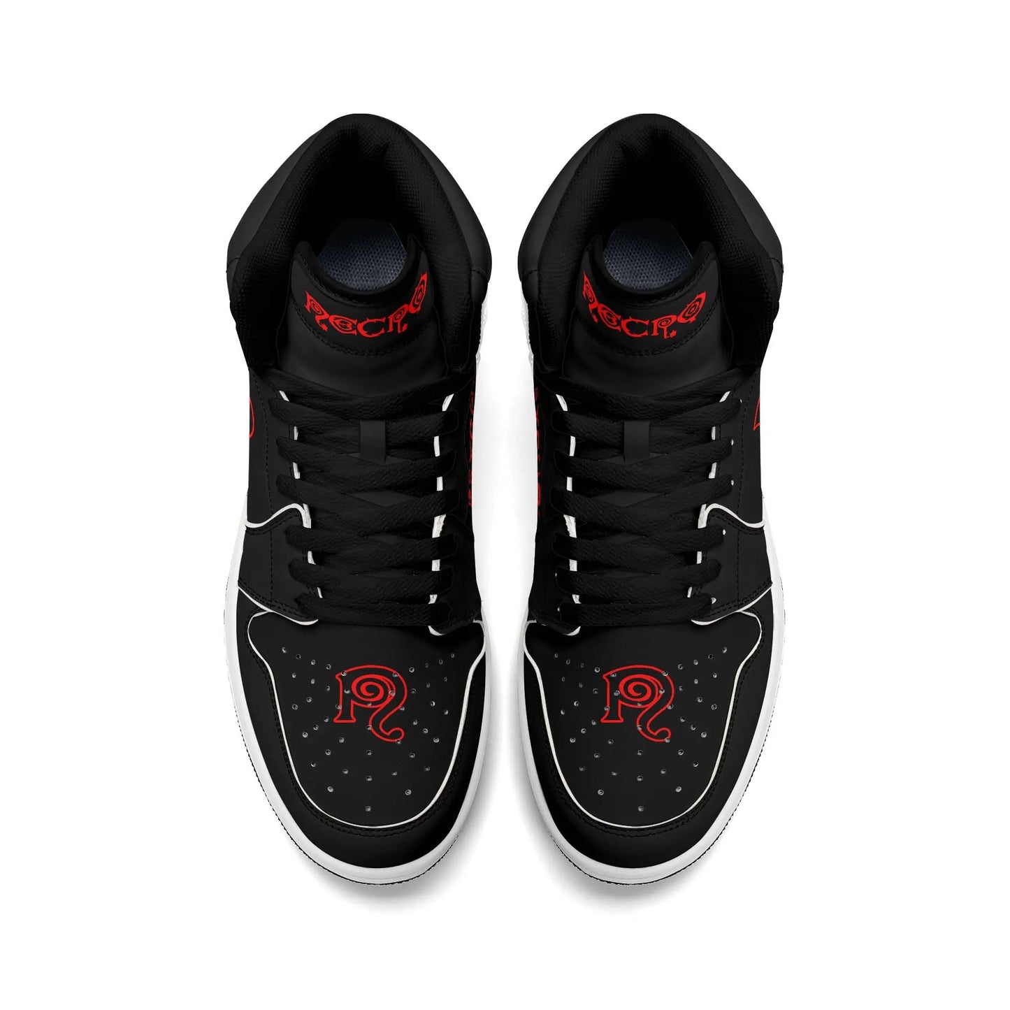 Necro - DEvils - Blk/Red - Leather High Top Sneakers popcustoms