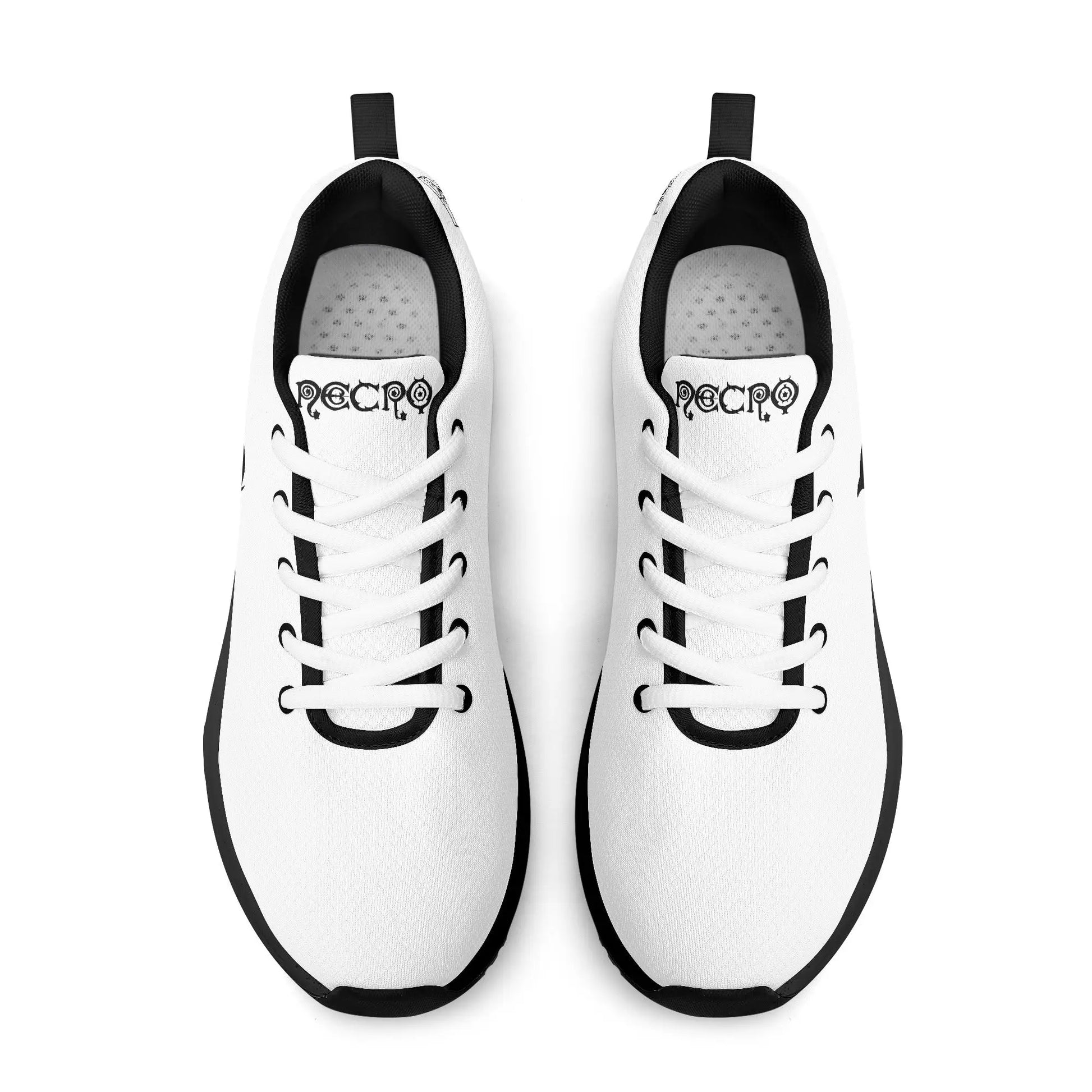 Necro - N Symbol - Blk/White - Lightweight Walking Running Shoes popcustoms