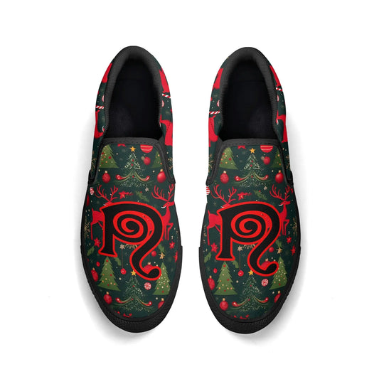 Necro - Christmas Design - OG N Symbol - Rubber Slip On Shoes popcustoms