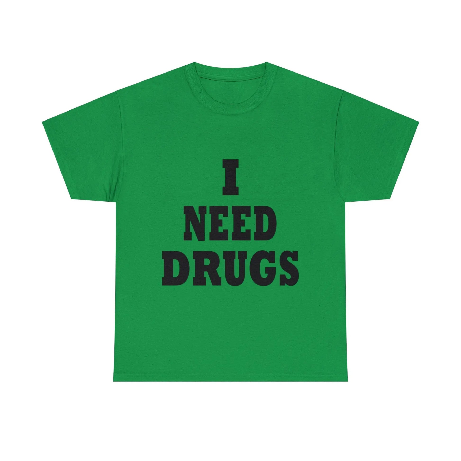 Necro - I Need Drugs Slogan - Heavy Cotton Tee - Gilden 5000 - NECRO SUPER STORE