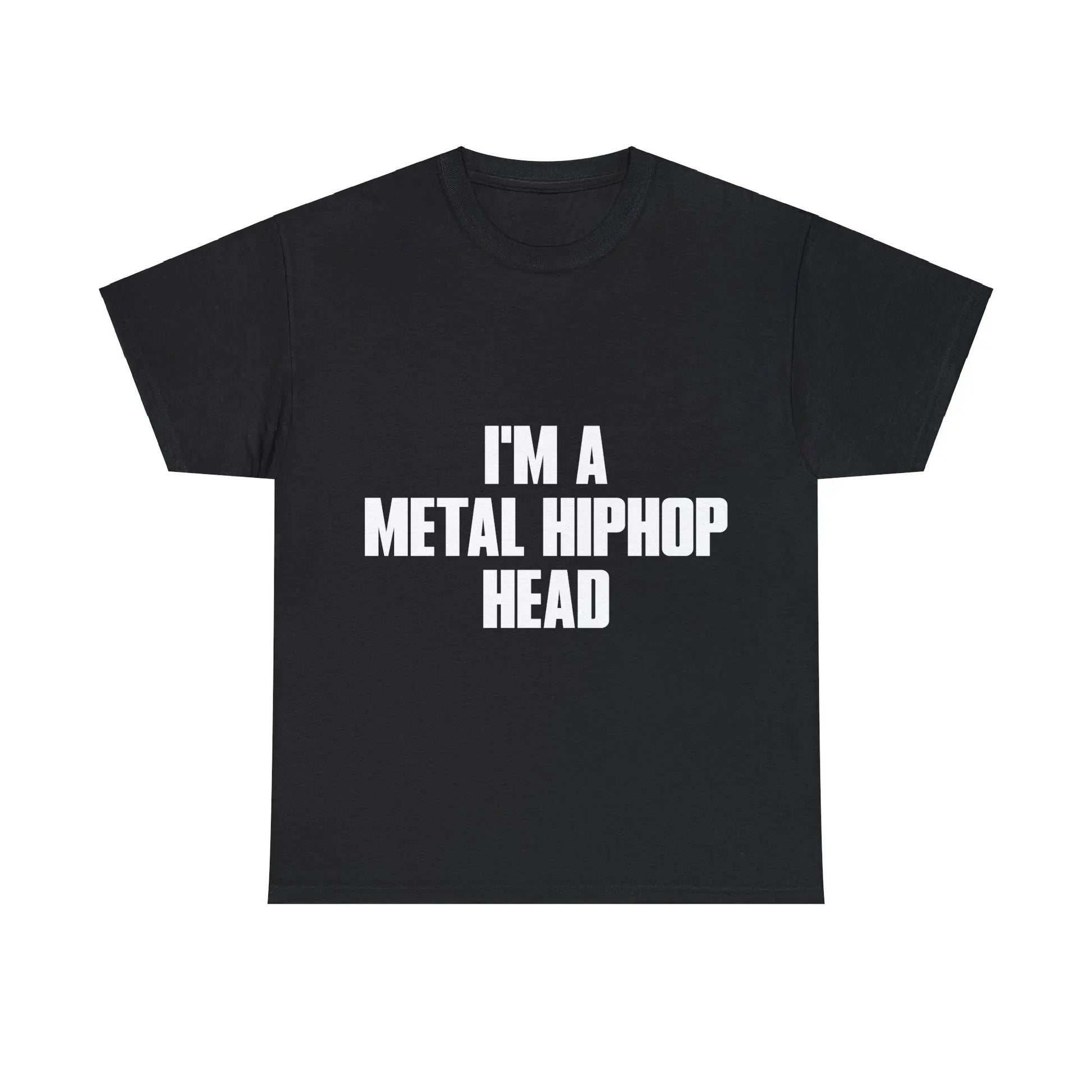 Metal Hiphop Head - Heavy Cotton Tee - Gilden 5000 - Black - NECRO SUPER STORE