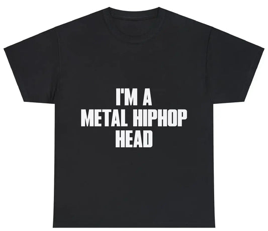 Metal Hiphop Head - Heavy Cotton Tee - Gilden 5000 - Black NECRO SUPER STORE