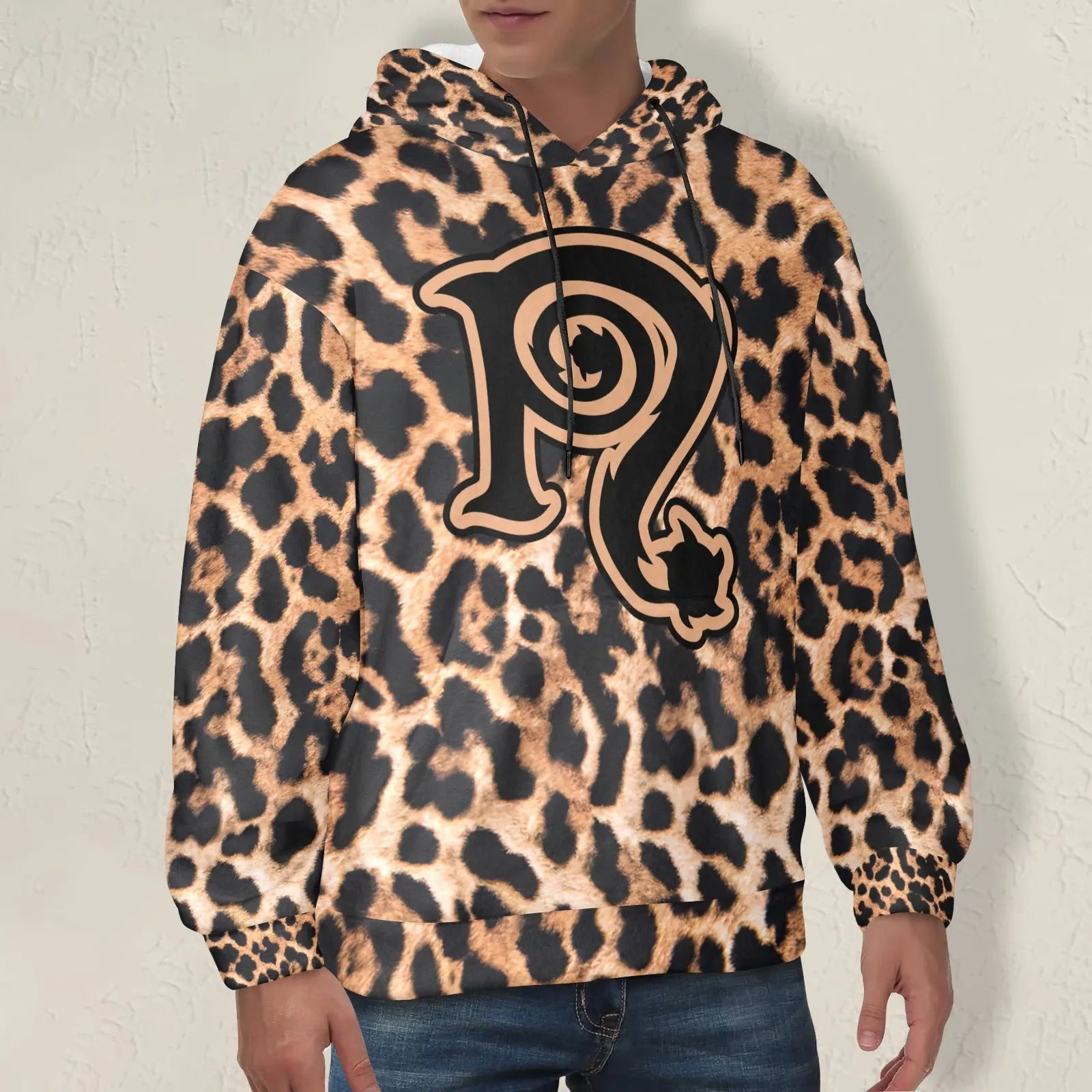 Necro - N Symbol Leopard Fleece Velour Hoodie interestprint