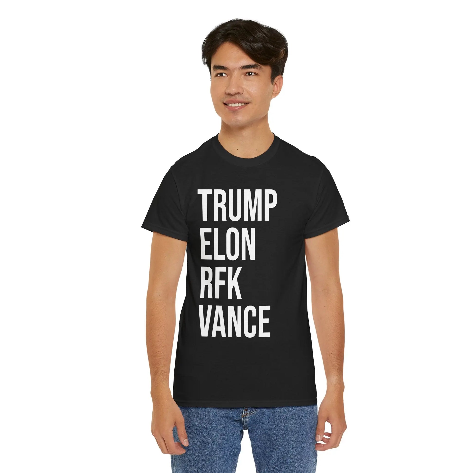 TRUMP - ELON - RFK - VANCE - Heavy Cotton Tee - Gilden 5000 NECRO SUPER STORE