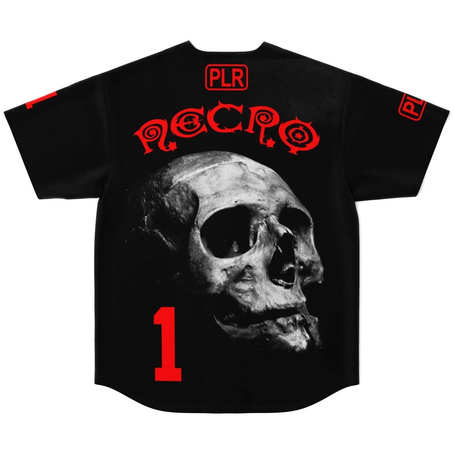 Necro - Skull Red Logo - Baseball Jersey NECRO SUPER STORE