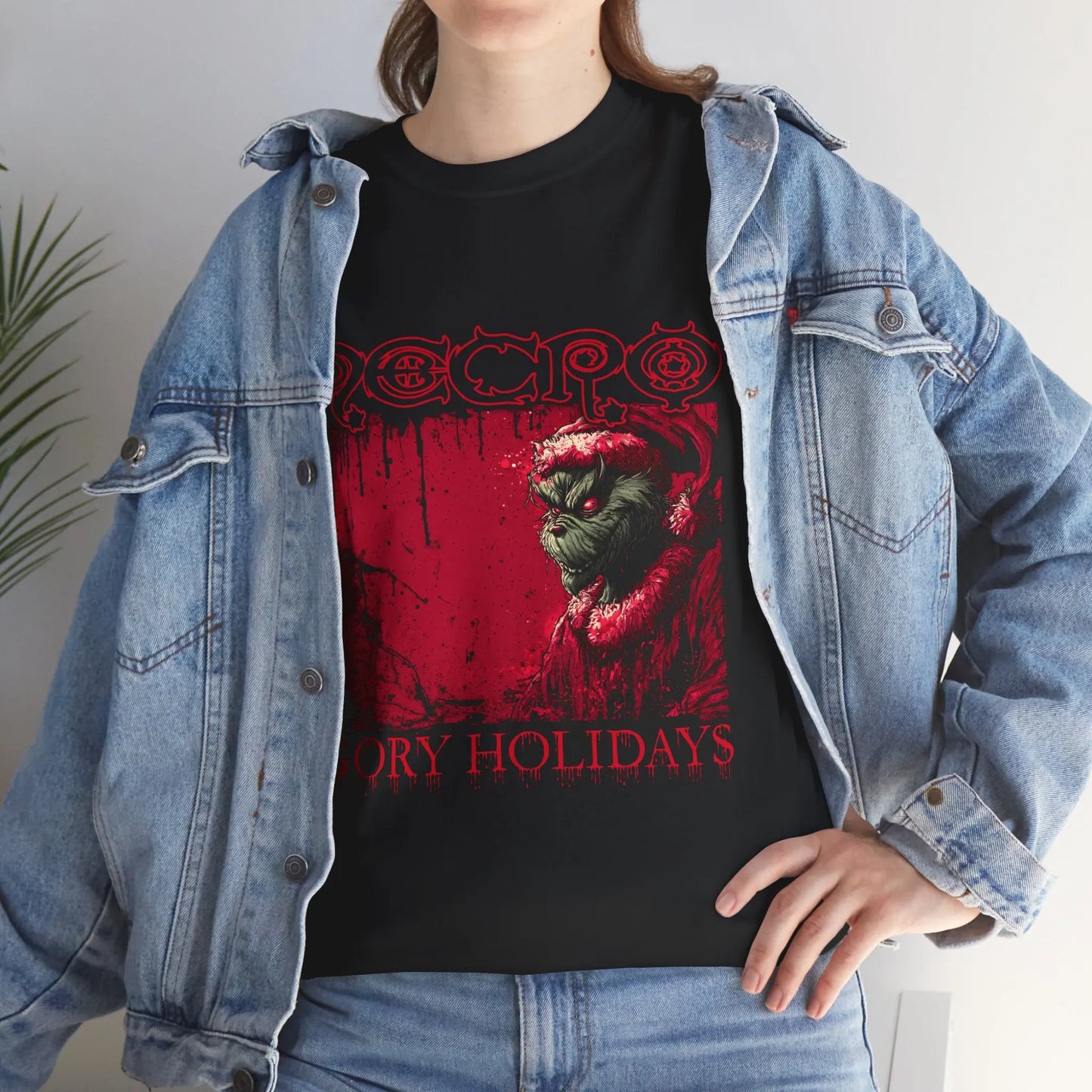 Necro - Gory Holidays Blood Drip - Heavy Cotton Tee - Gilden 5000 Printify