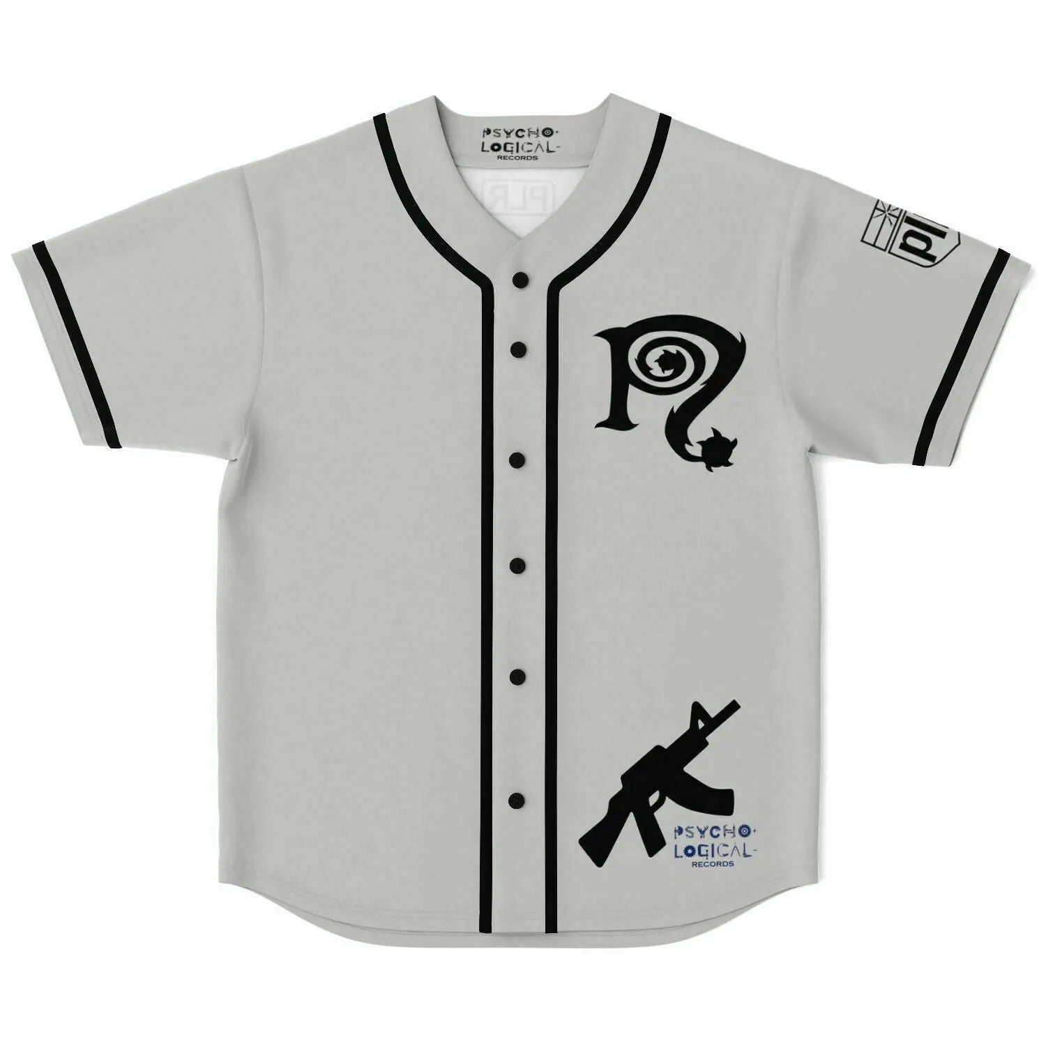 Necro -  Grey Blk N - Baseball Jersey NECRO SUPER STORE