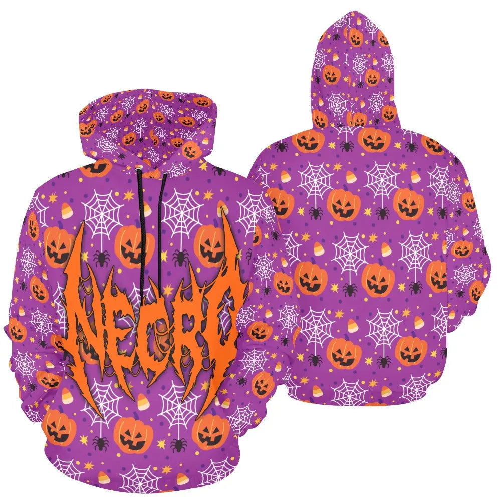 Necro - Orange Death Metal Logo - Halloween All Over Print Hoodie Inkedjoy