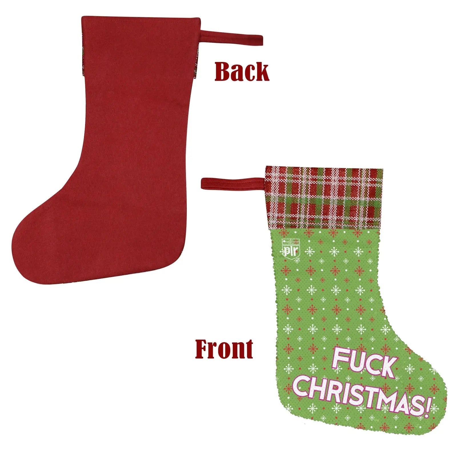 Fuck Christmas! - Sequin Christmas Stocking Inkedjoy