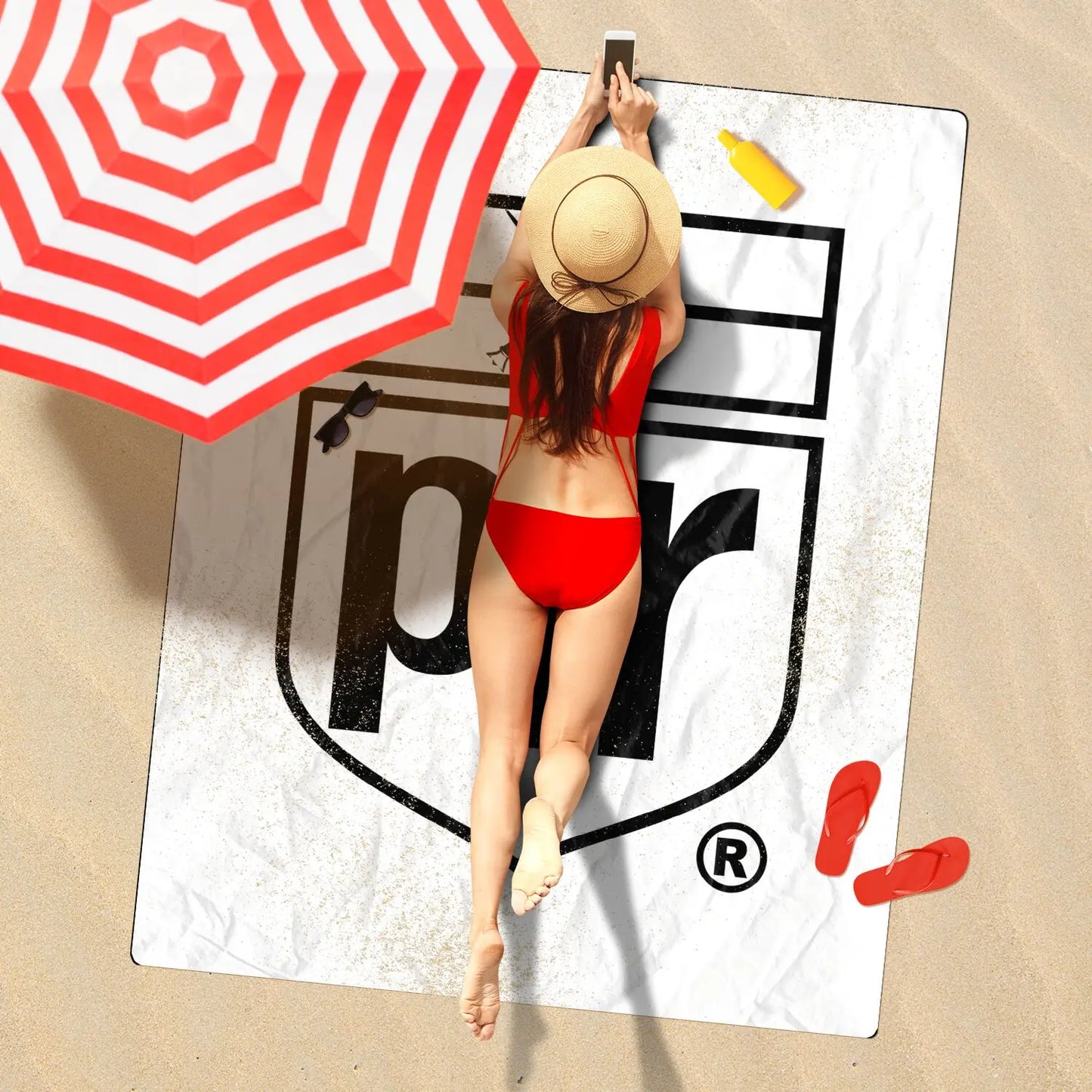 PLR - White & Black - Beach Towel - NECRO SUPER STORE