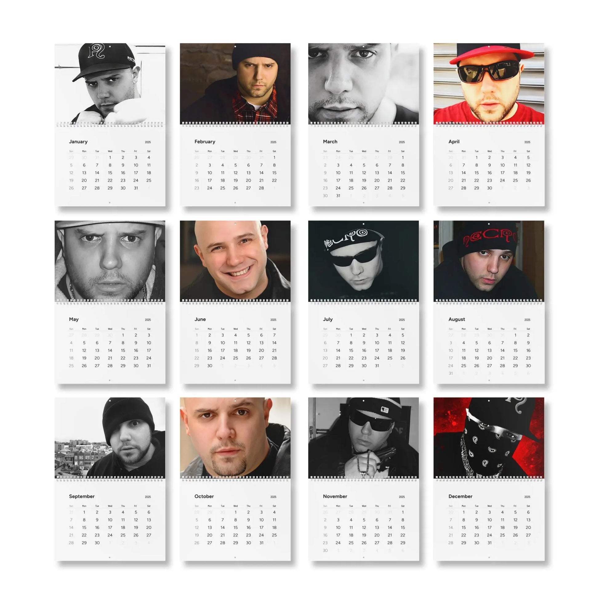 Necro - Solo Pictures - Wall Calendar (2025) Printify