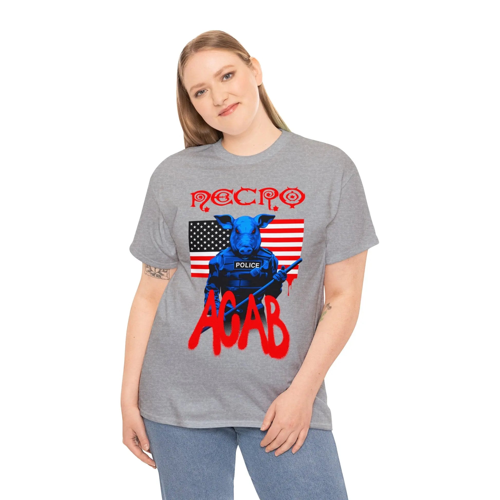 Necro - ACAB - Heavy Cotton Tee - Gilden 5000 - NECRO SUPER STORE