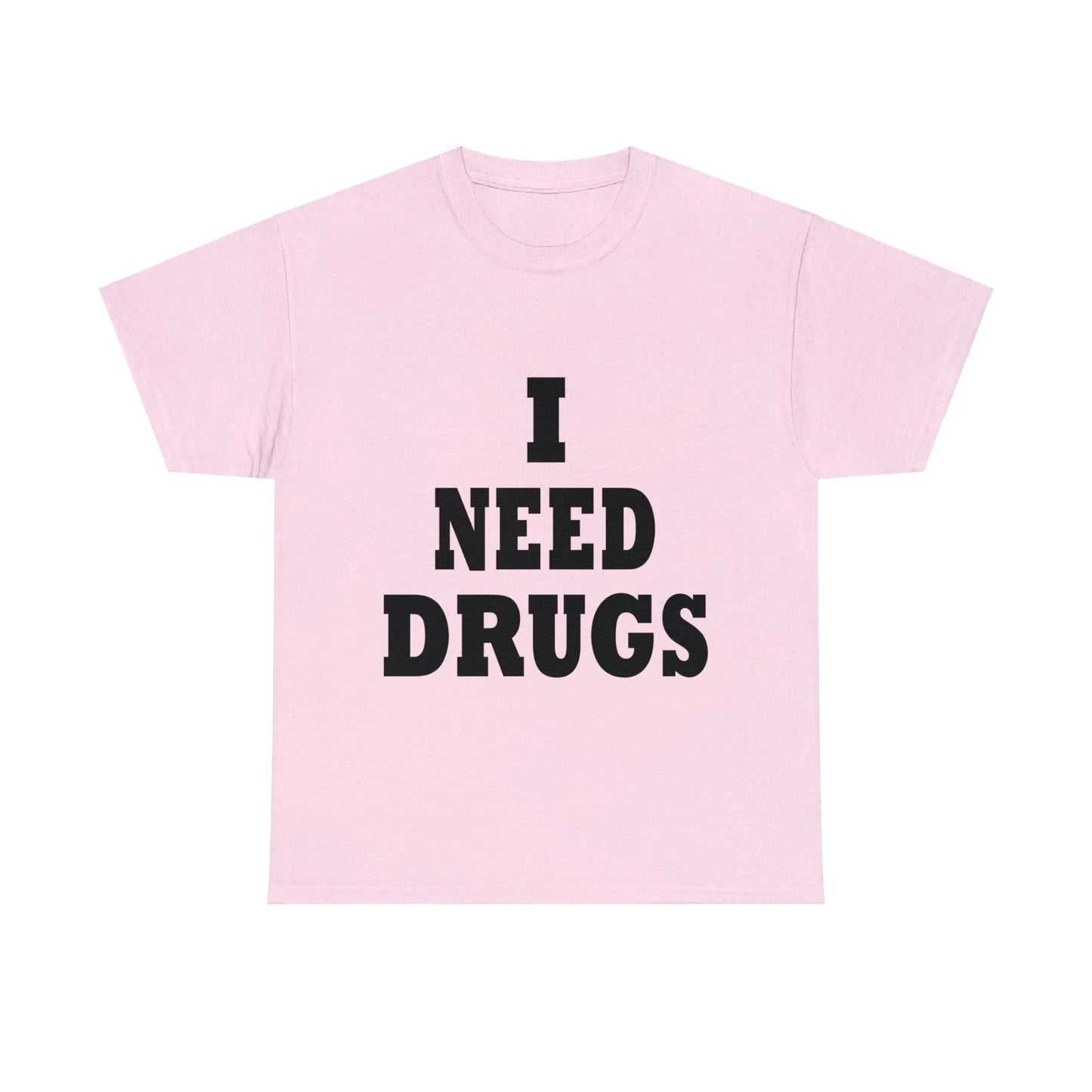 Necro - I Need Drugs Slogan - Heavy Cotton Tee - Gilden 5000 - NECRO SUPER STORE