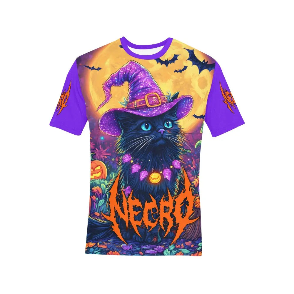 Necro - Witchy Cat - Halloween All Over Print T-shirt Inkedjoy