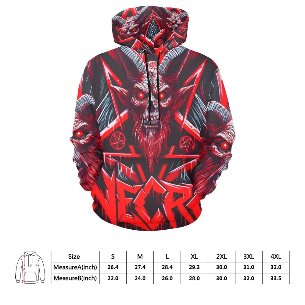 Necro - Satanic - All Over Print Hoodie Inkedjoy