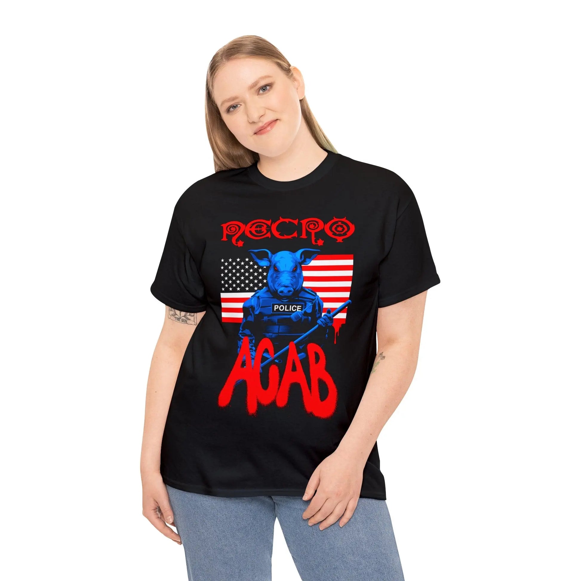 Necro - ACAB - Heavy Cotton Tee - Gilden 5000 - NECRO SUPER STORE