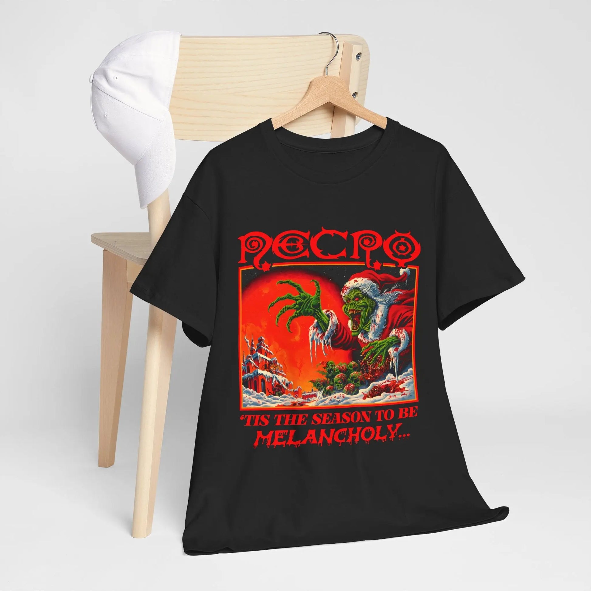 Necro - "Tis The Season To Be Melancholy - Heavy Cotton Tee - Gilden 5000 Printify