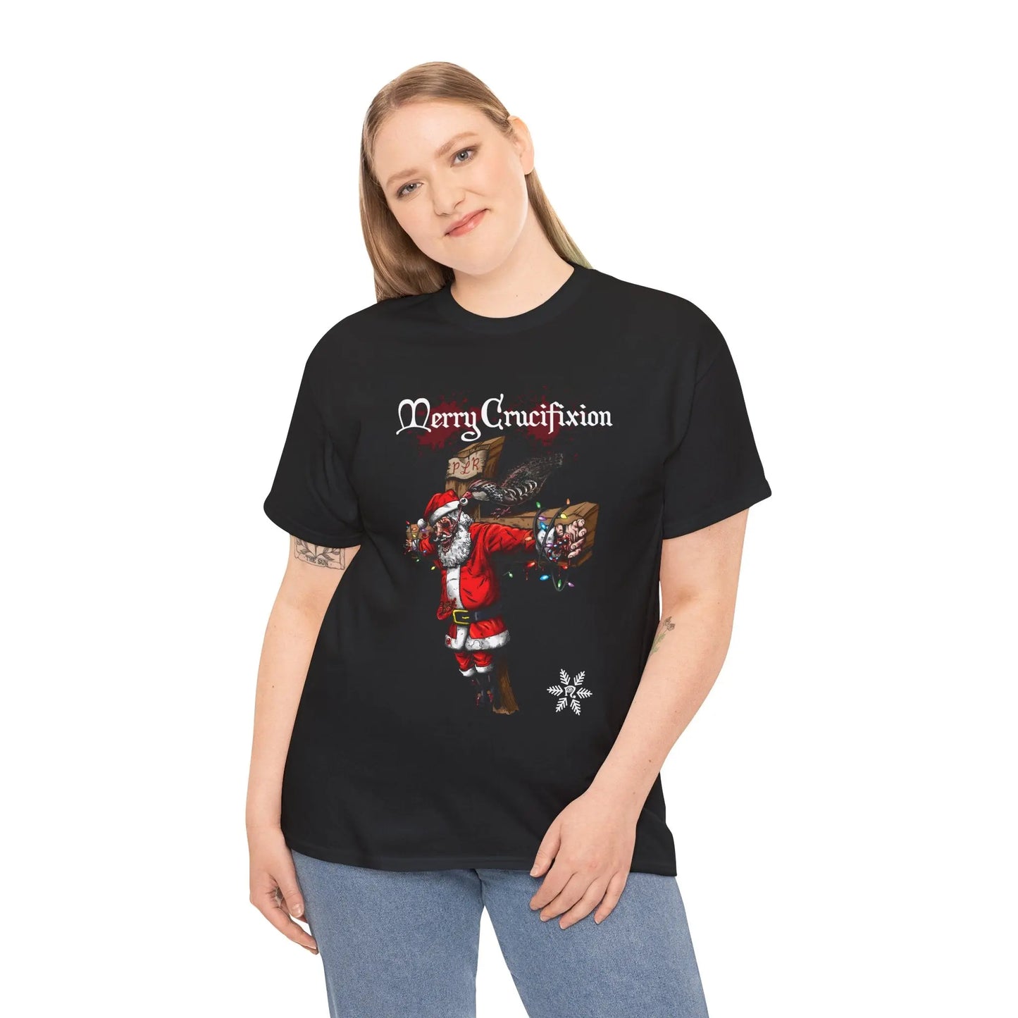 Merry Crucifixion - Heavy Cotton Tee - Gilden 5000 Printify