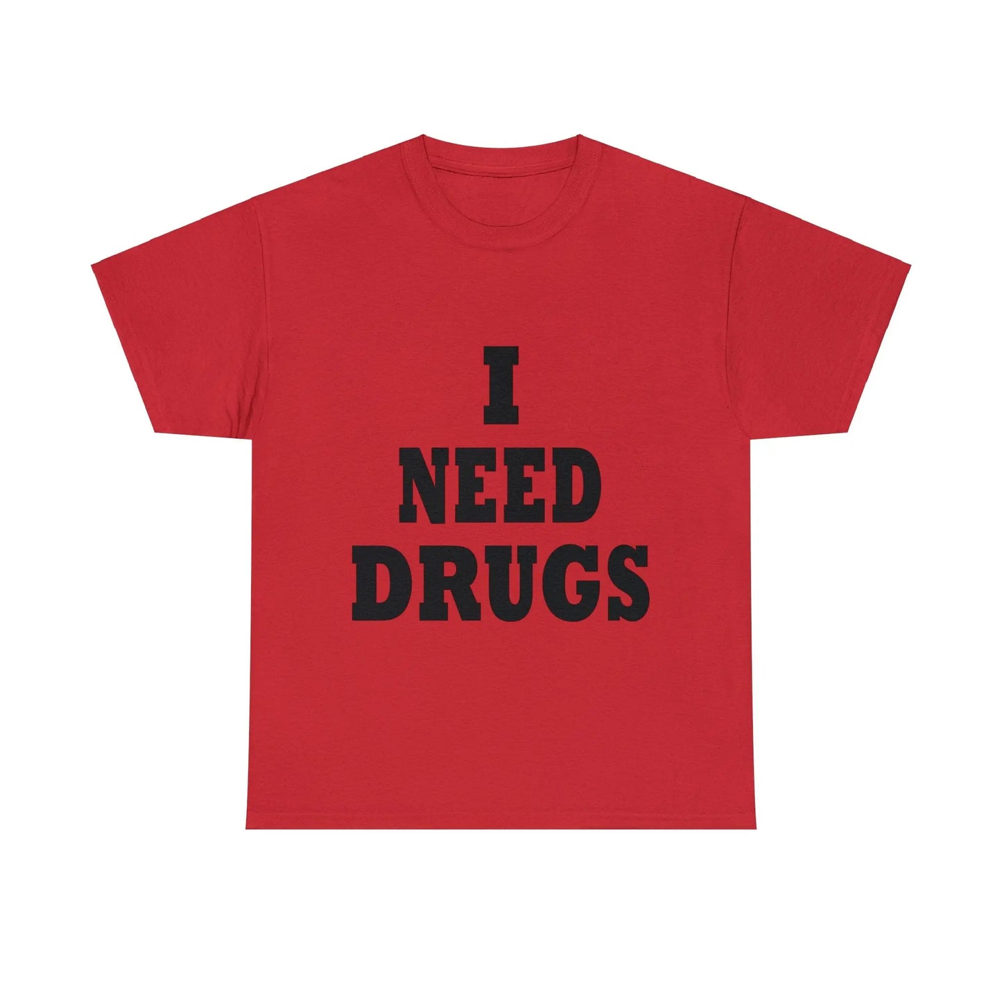 Necro - I Need Drugs Slogan - Heavy Cotton Tee - Gilden 5000 - NECRO SUPER STORE