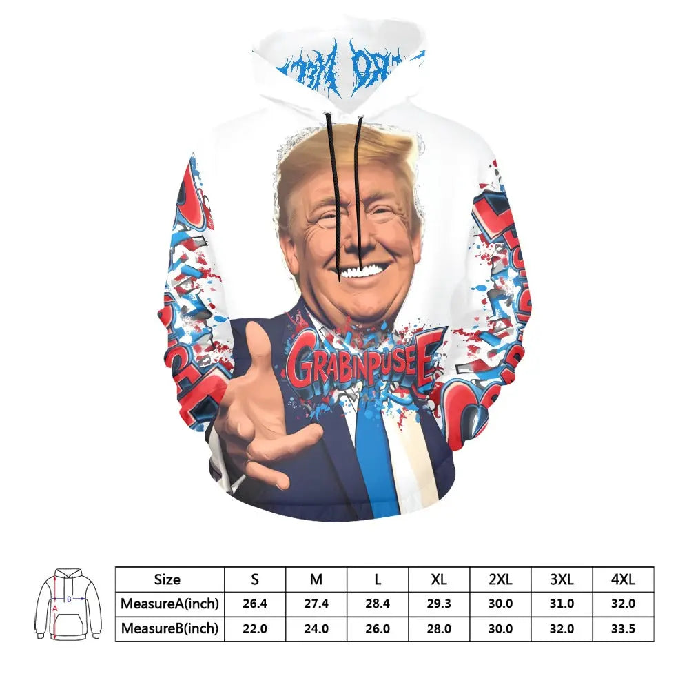 Grabinpusee - Trump/Necro - All Over Print Hoodie Inkedjoy