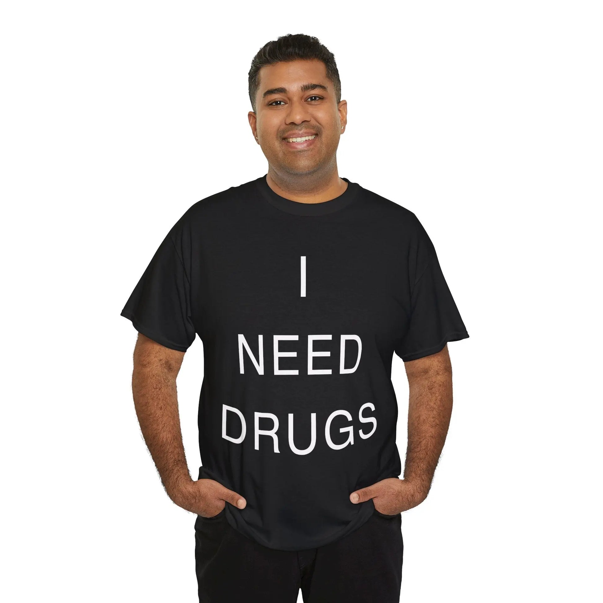Necro - I Need Drugs OG Shirt - Heavy Cotton Tee - Gilden 5000 Printify