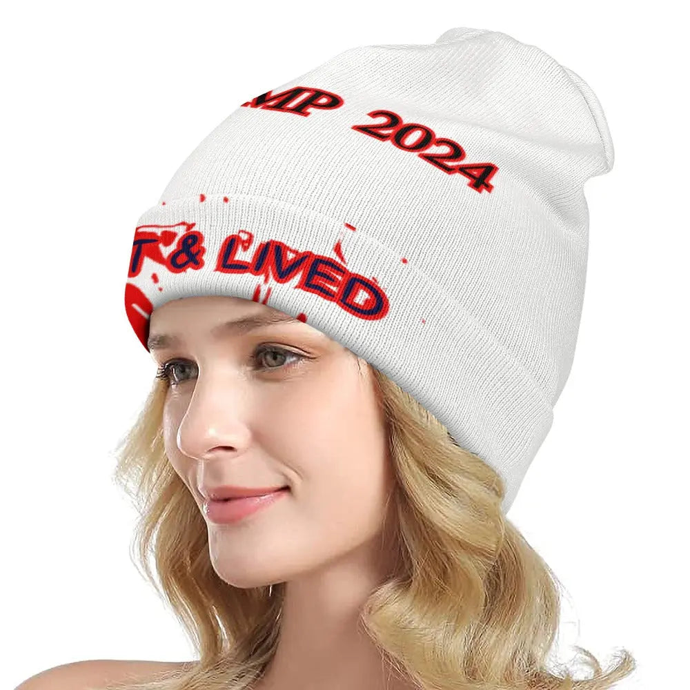 Shot & Lived - Trump/Necro - Full printed knitted hat NECRO SUPER STORE