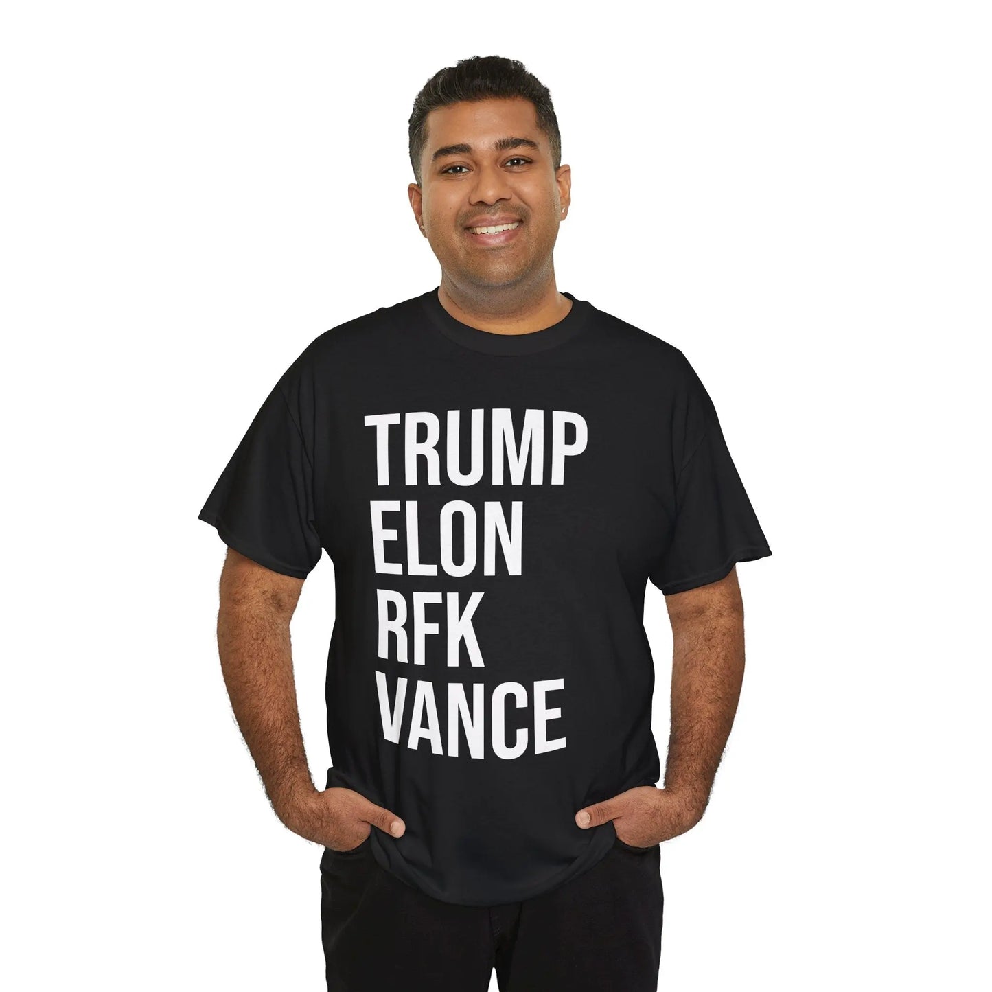 TRUMP - ELON - RFK - VANCE - Heavy Cotton Tee - Gilden 5000 NECRO SUPER STORE