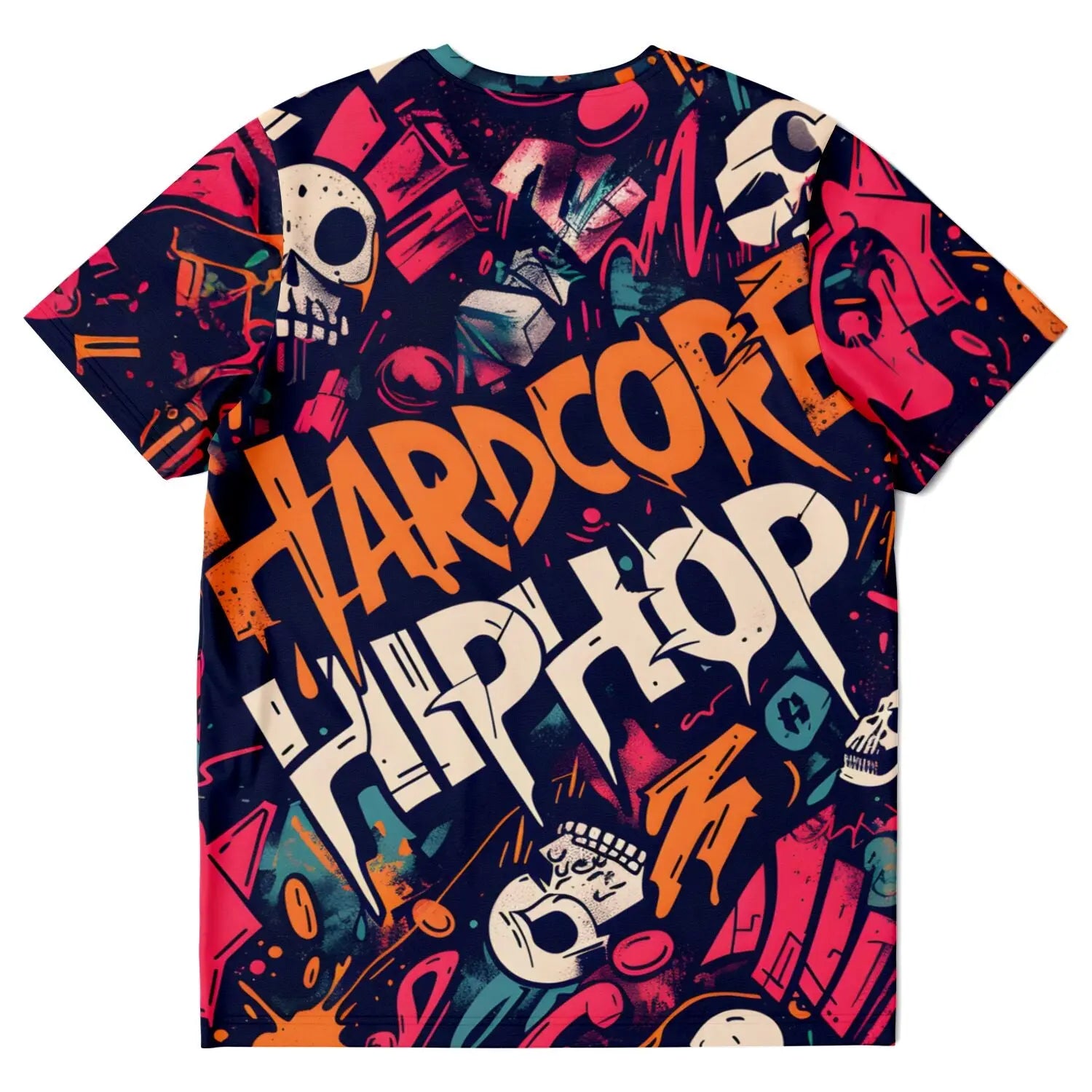 Hardcore Hiphop - Skull Collage - All Over Print - T-Shirt - NECRO SUPER STORE