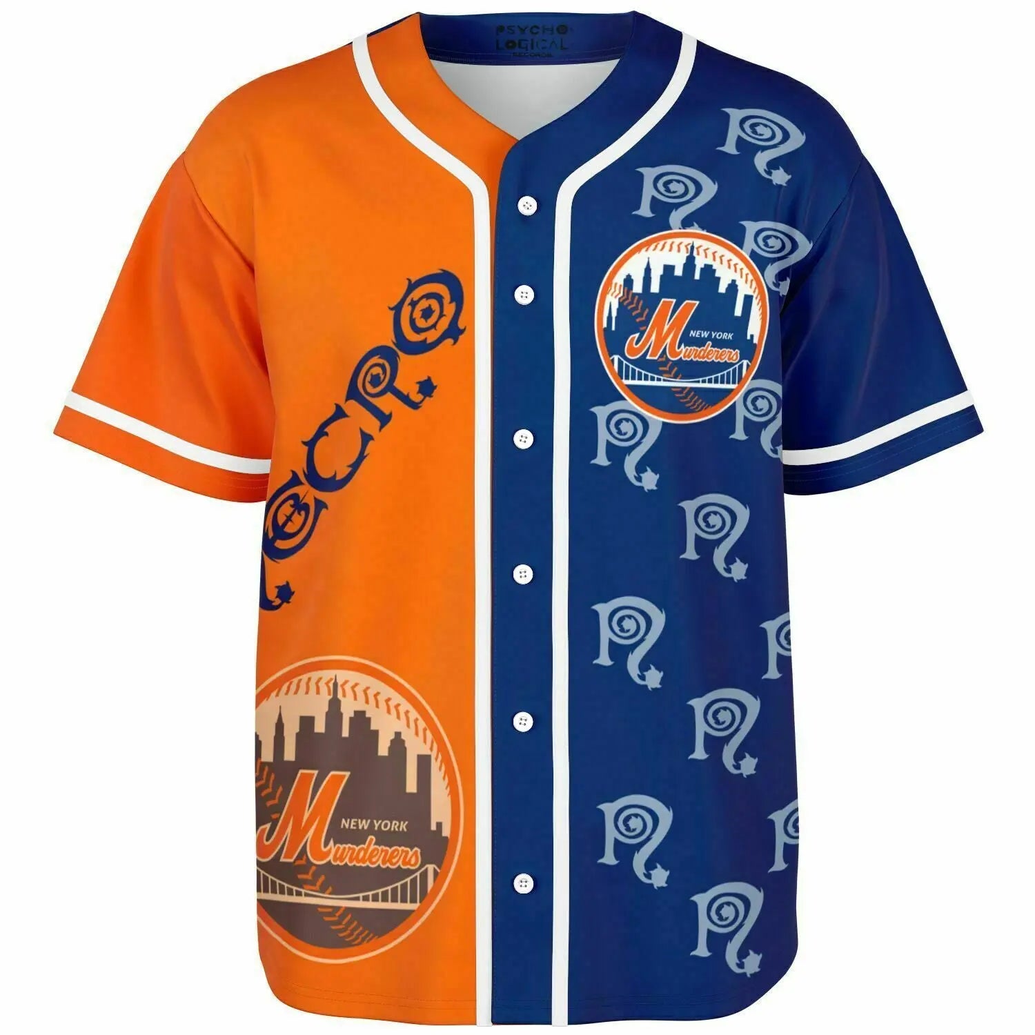 Necro - New York Murderers Orange/Blue - Baseball Jersey NECRO SUPER STORE