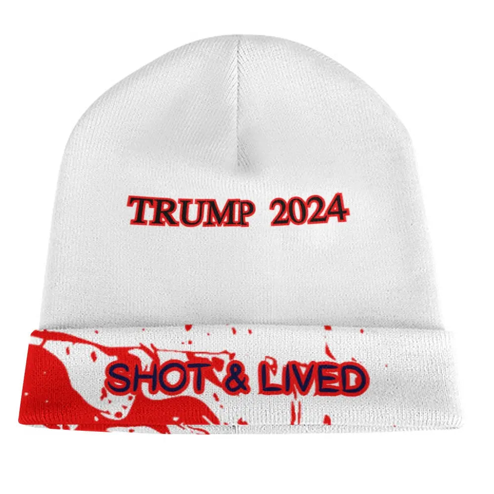 Shot & Lived - Trump/Necro - Full printed knitted hat NECRO SUPER STORE