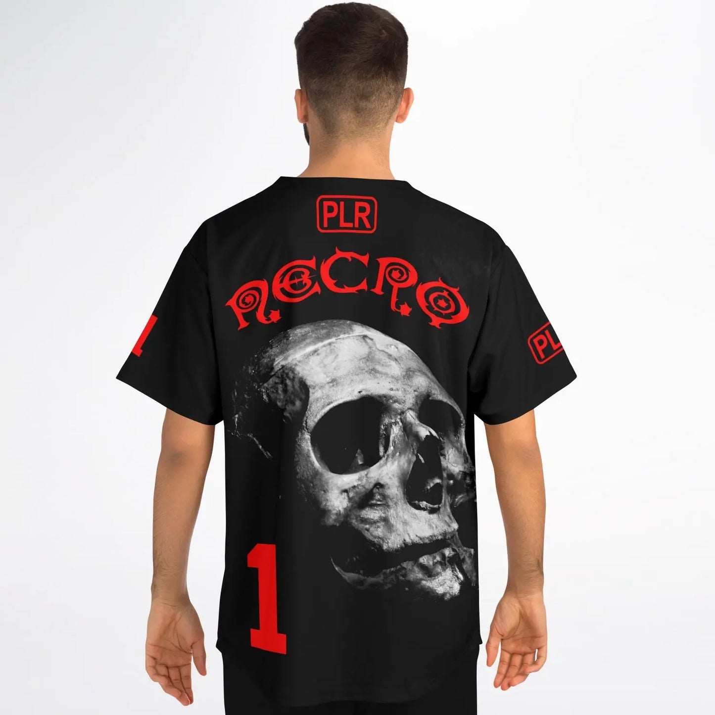 Necro - Skull Red Logo - Baseball Jersey NECRO SUPER STORE