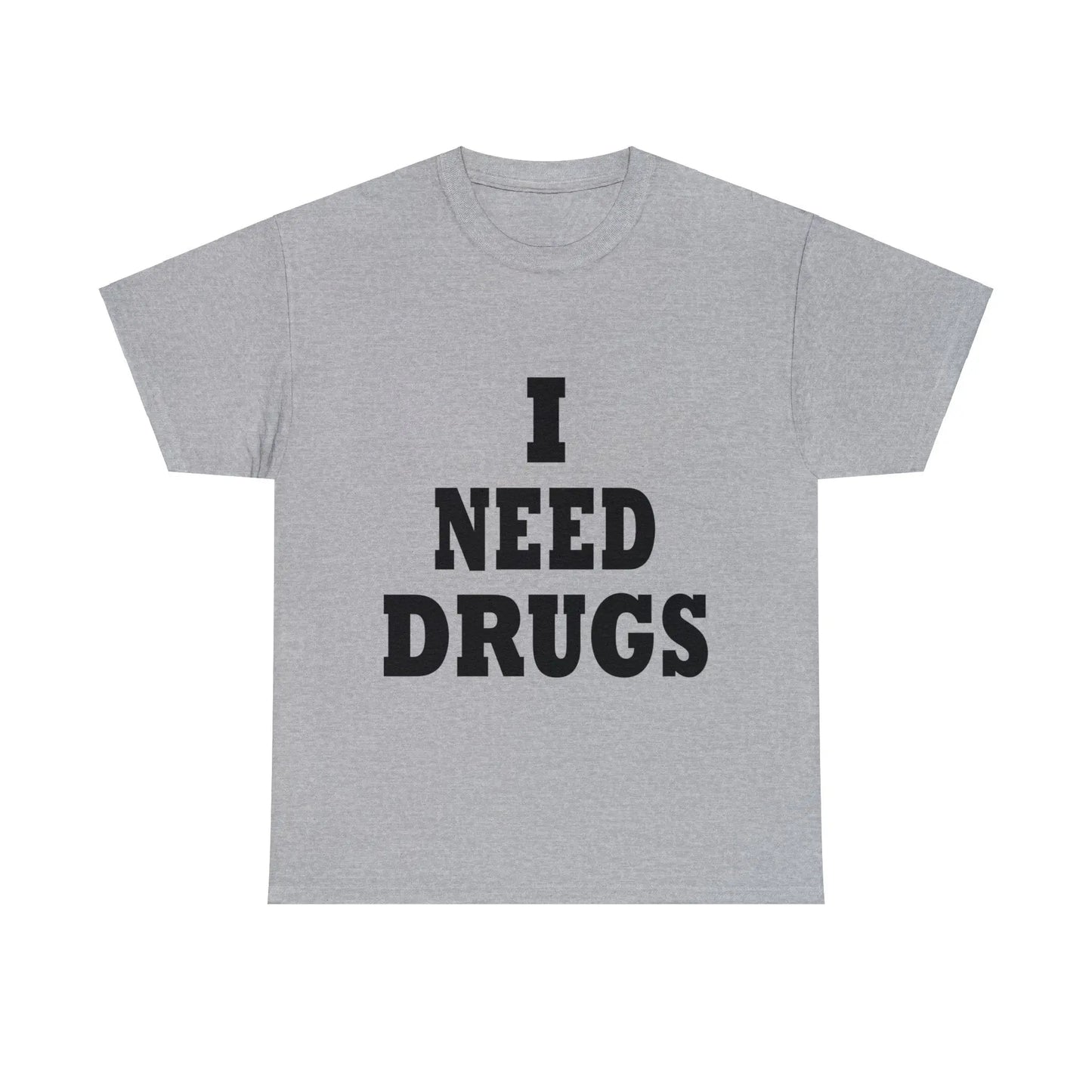 Necro - I Need Drugs Slogan - Heavy Cotton Tee - Gilden 5000 - NECRO SUPER STORE