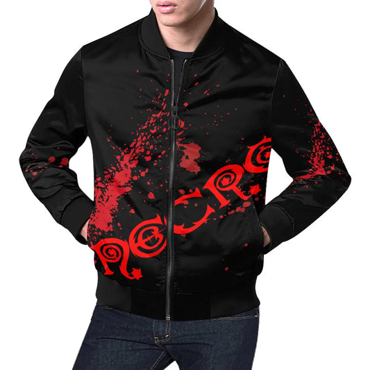 Necro - Red Logo Blood Splatter - Men's All Over Print Casual Jacket NECRO SUPER STORE