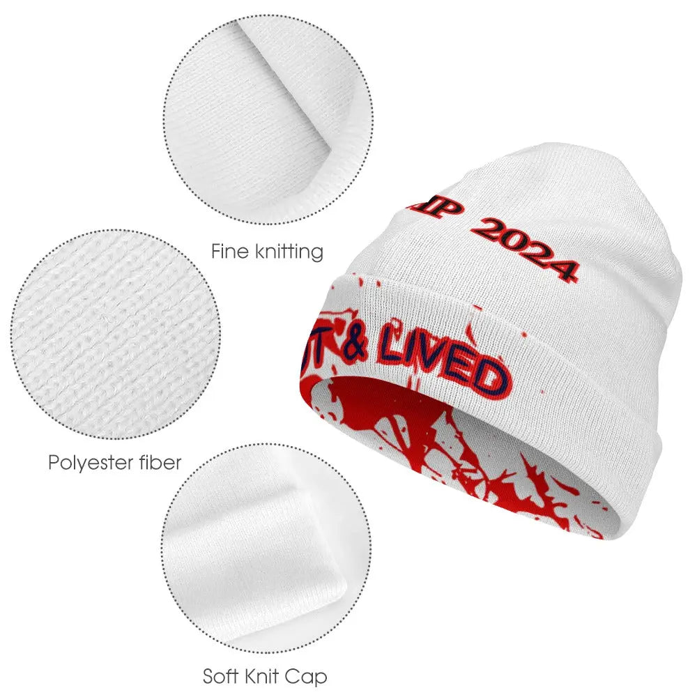 Shot & Lived - Trump/Necro - Full printed knitted hat NECRO SUPER STORE