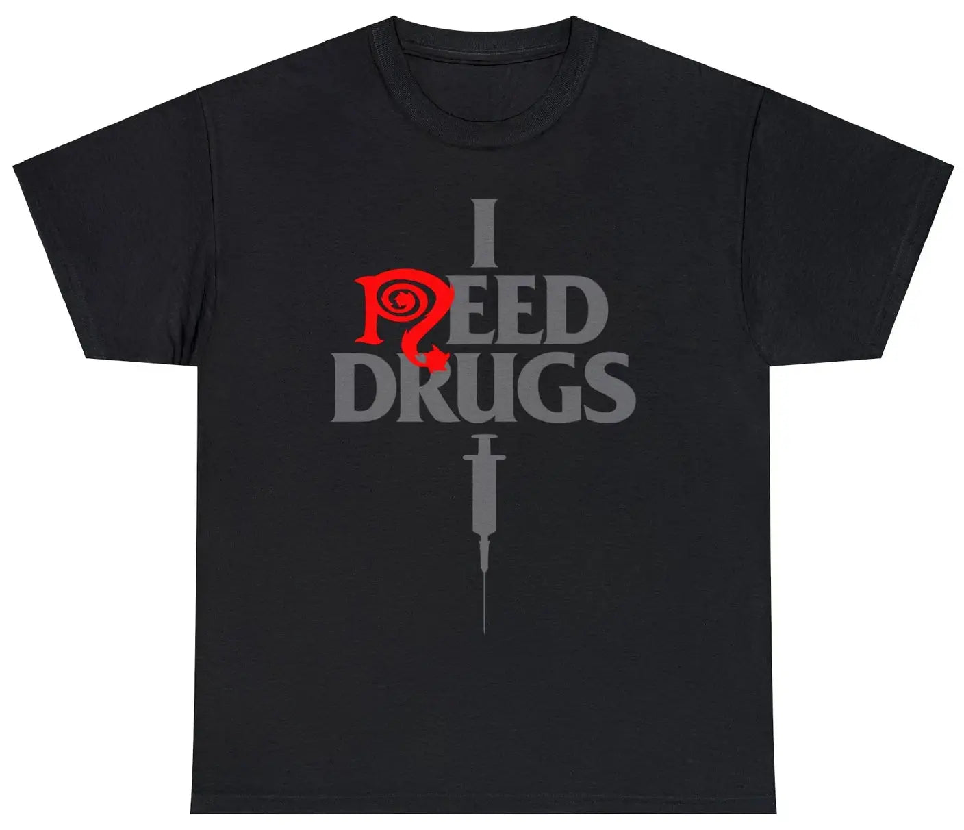 Necro - I Need Drugs - Heavy Cotton Tee - Gilden 5000 - NECRO SUPER STORE