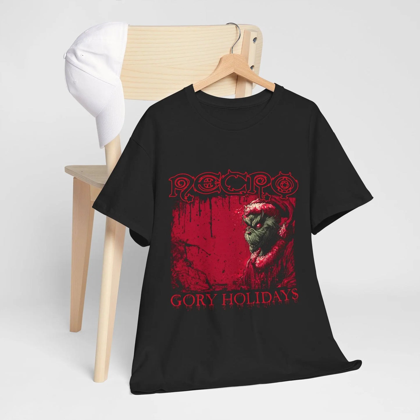 Necro - Gory Holidays Blood Drip - Heavy Cotton Tee - Gilden 5000 Printify