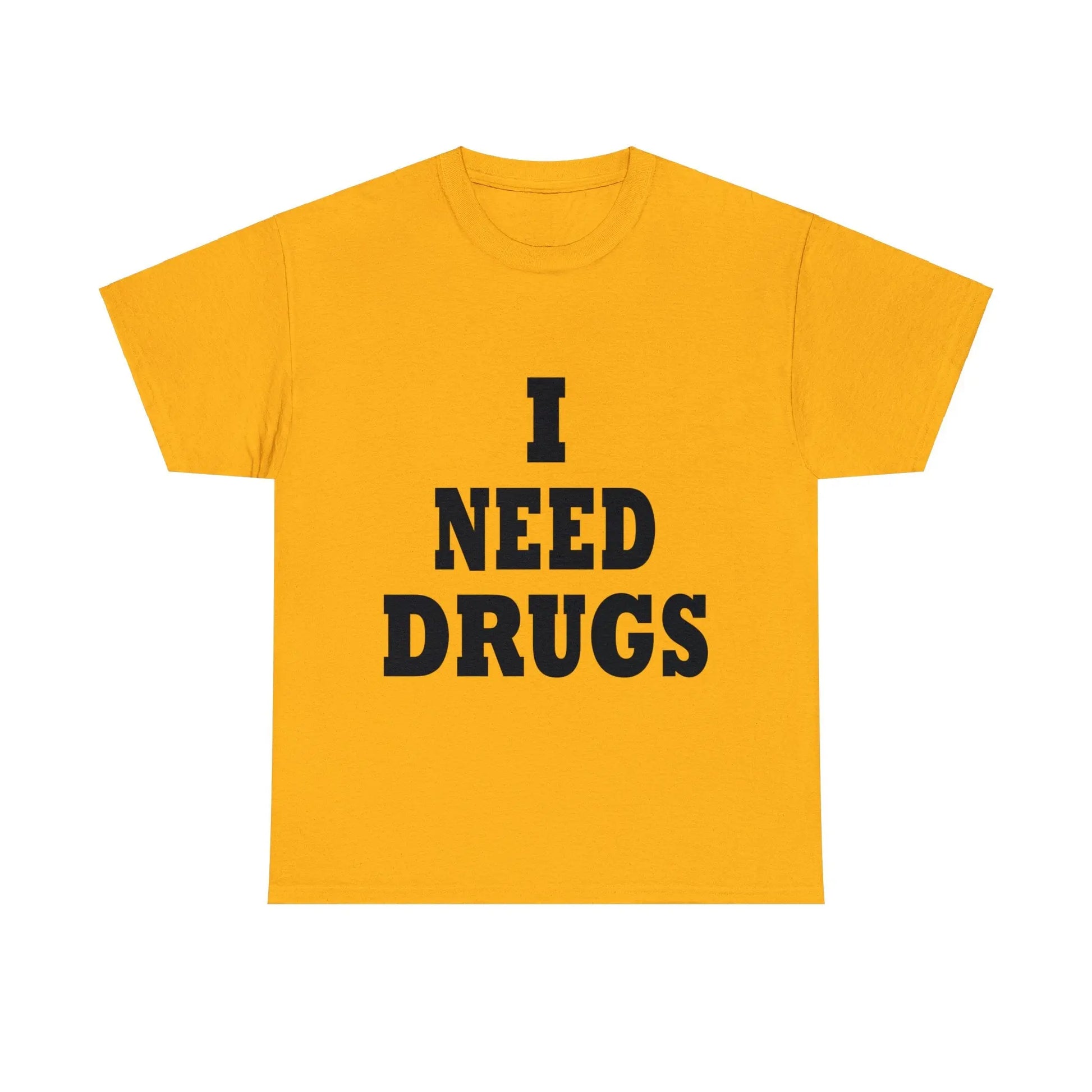 Necro - I Need Drugs Slogan - Heavy Cotton Tee - Gilden 5000 - NECRO SUPER STORE