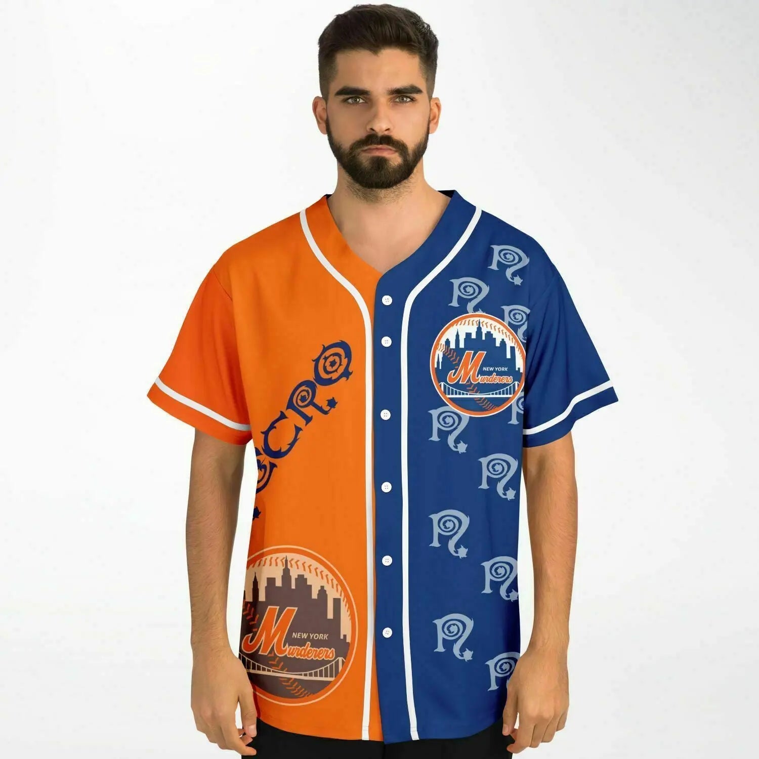 Necro - New York Murderers Orange/Blue - Baseball Jersey NECRO SUPER STORE