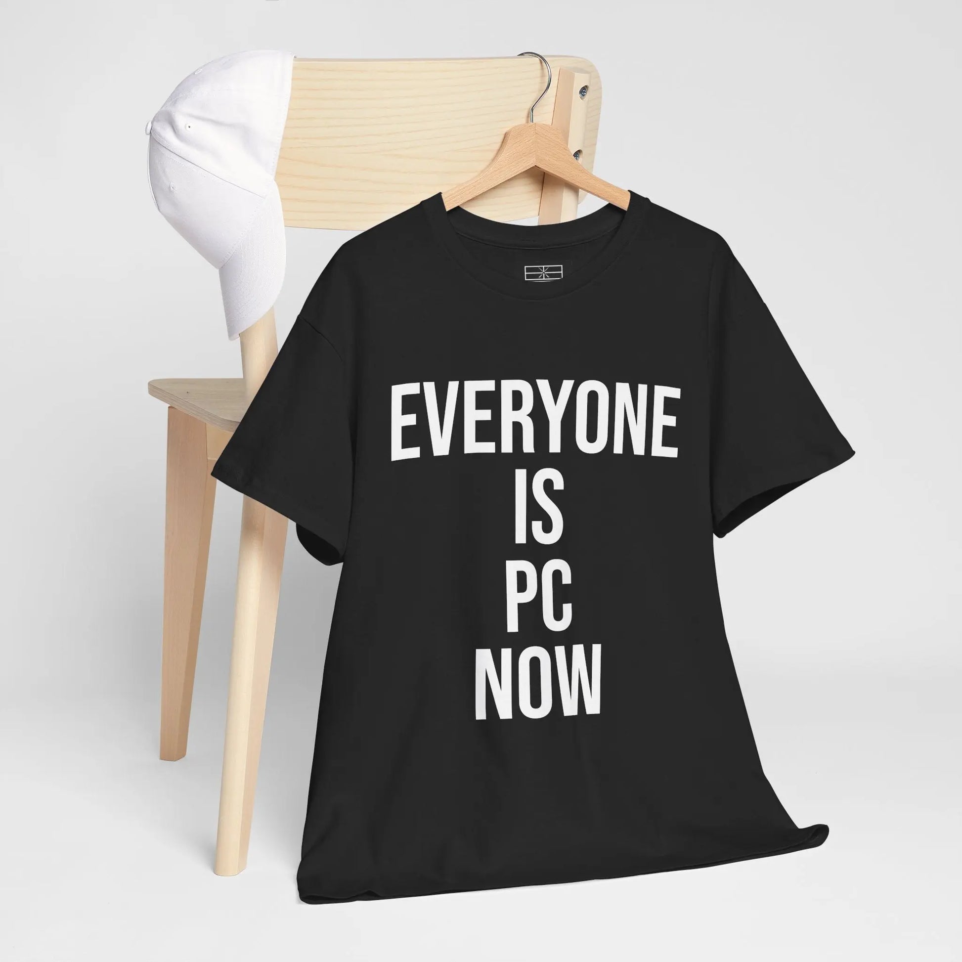 EVERYONE IS PC NOW - Black/White - Heavy Cotton Tee - Gilden 5000 Printify